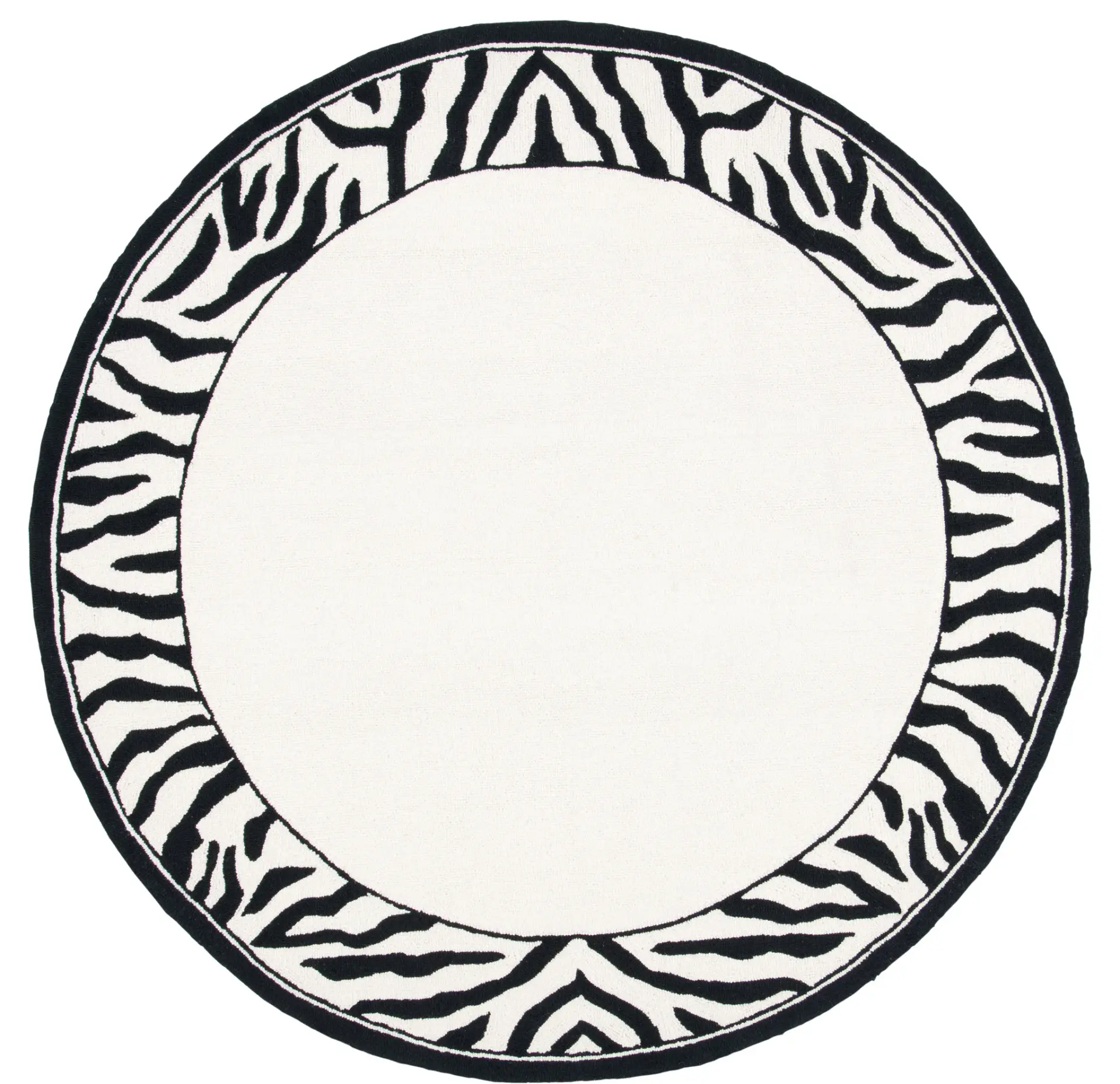 Chelsea Zebra Border Hand-Hooked Wool Rug