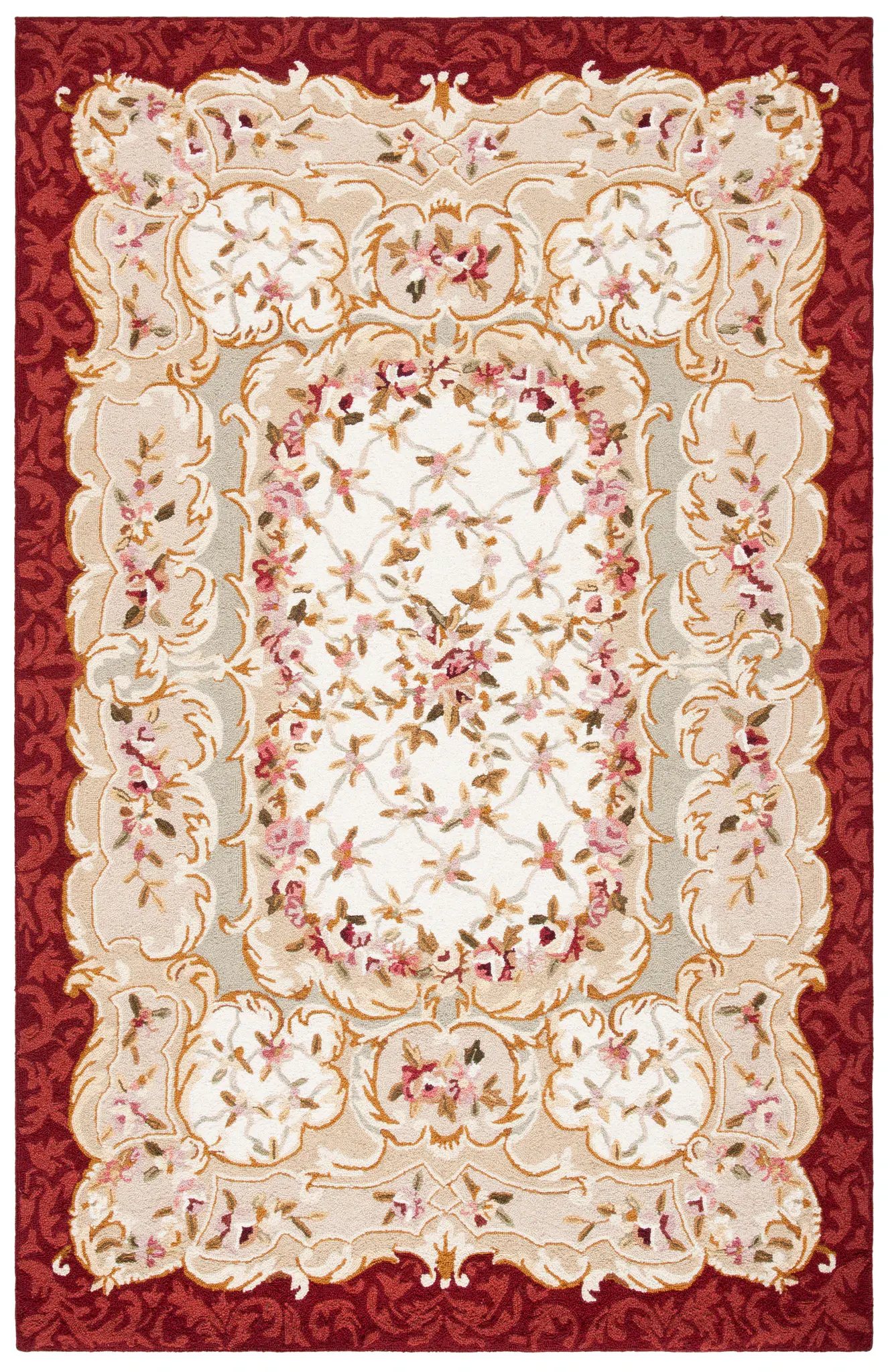 Chelsea Framed Floral Hand-Hooked Wool Rug