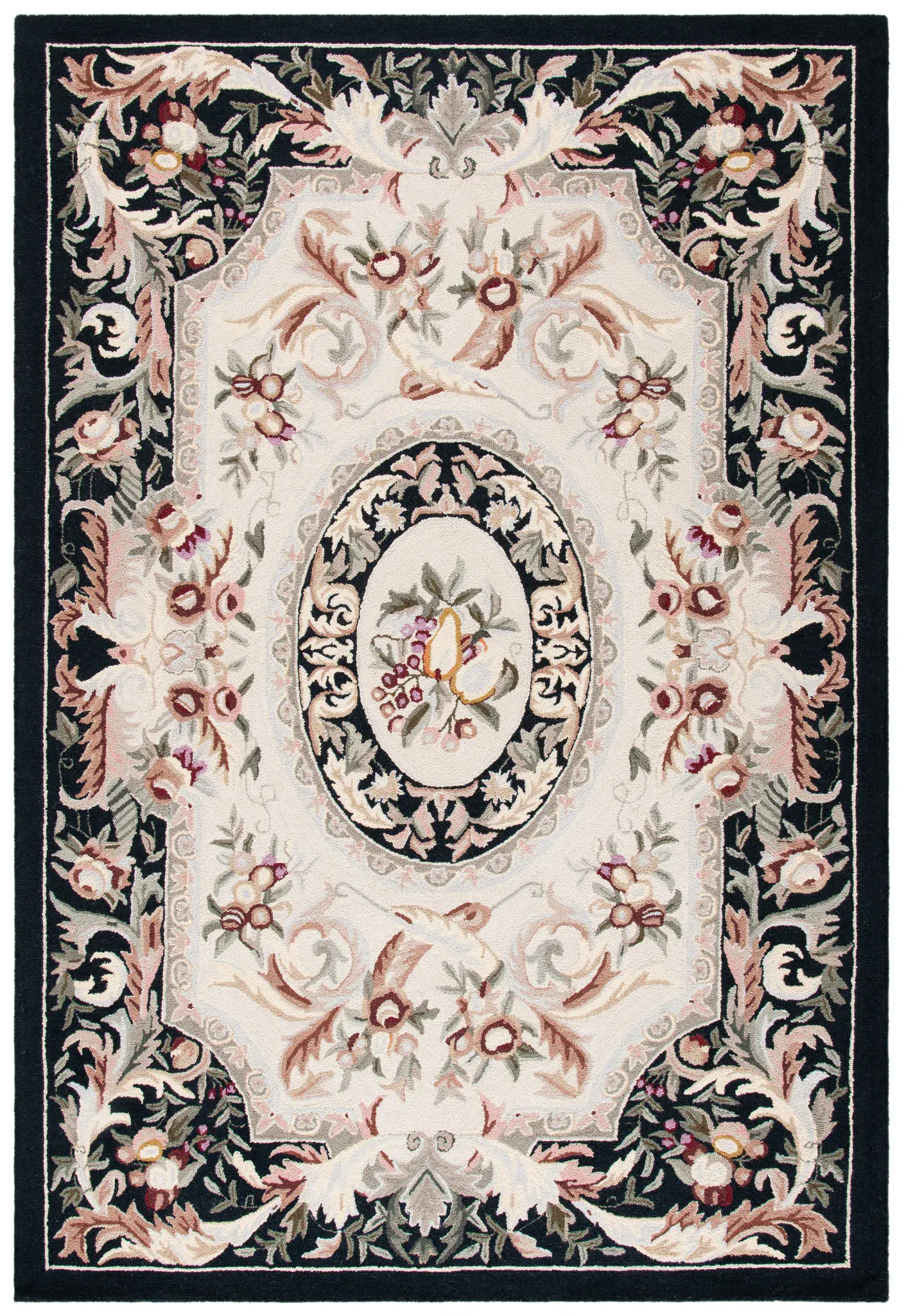 Chelsea Fruit Medallion Hand-Hooked Wool Rug