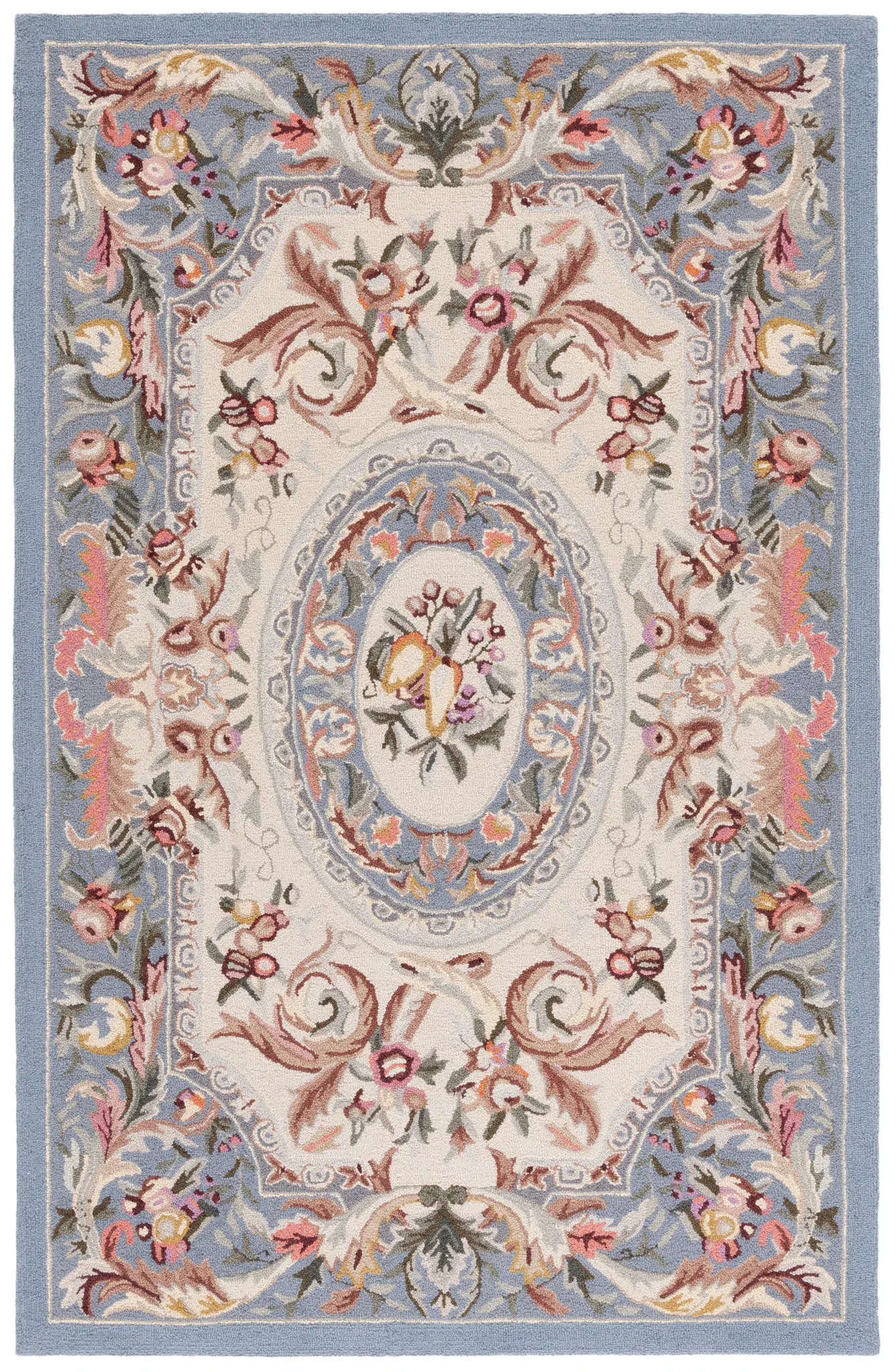 Chelsea Fruit Medallion Hand-Hooked Wool Rug