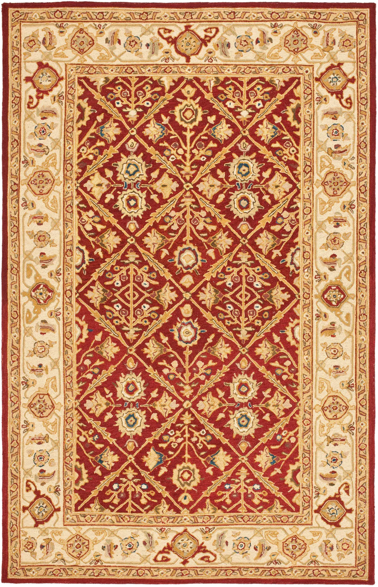 Chelsea Paneled Floral Hand-Hooked Wool Rug