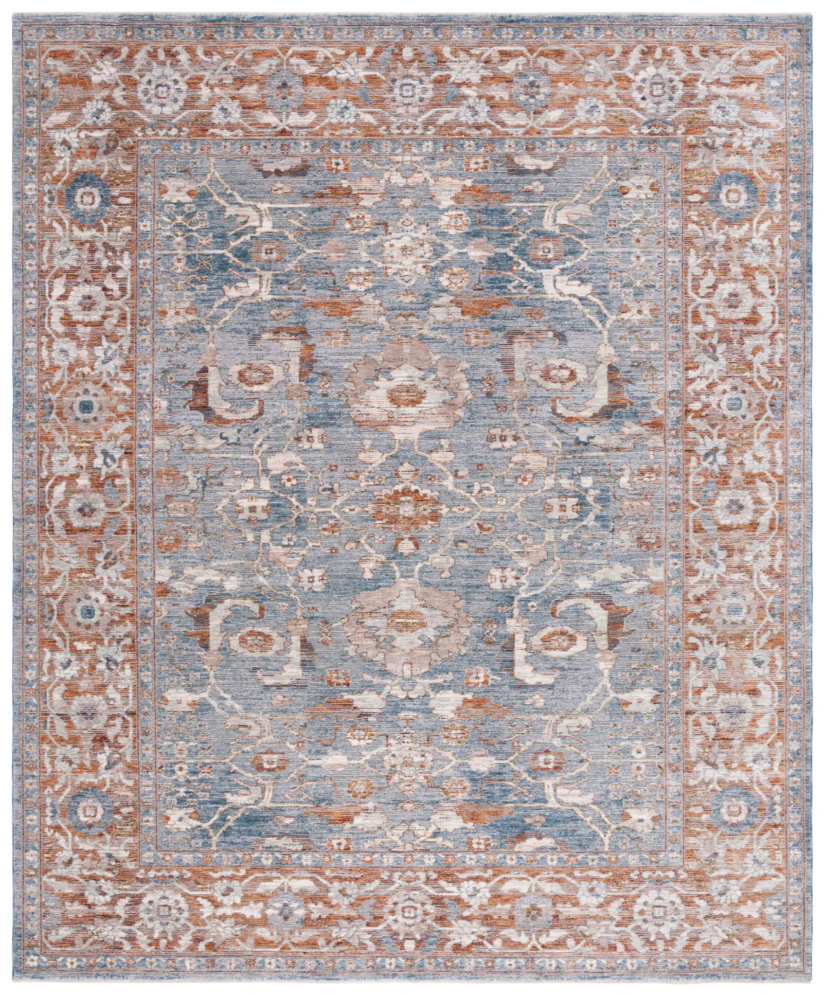 Heirloom Distressed Floral Border Rug