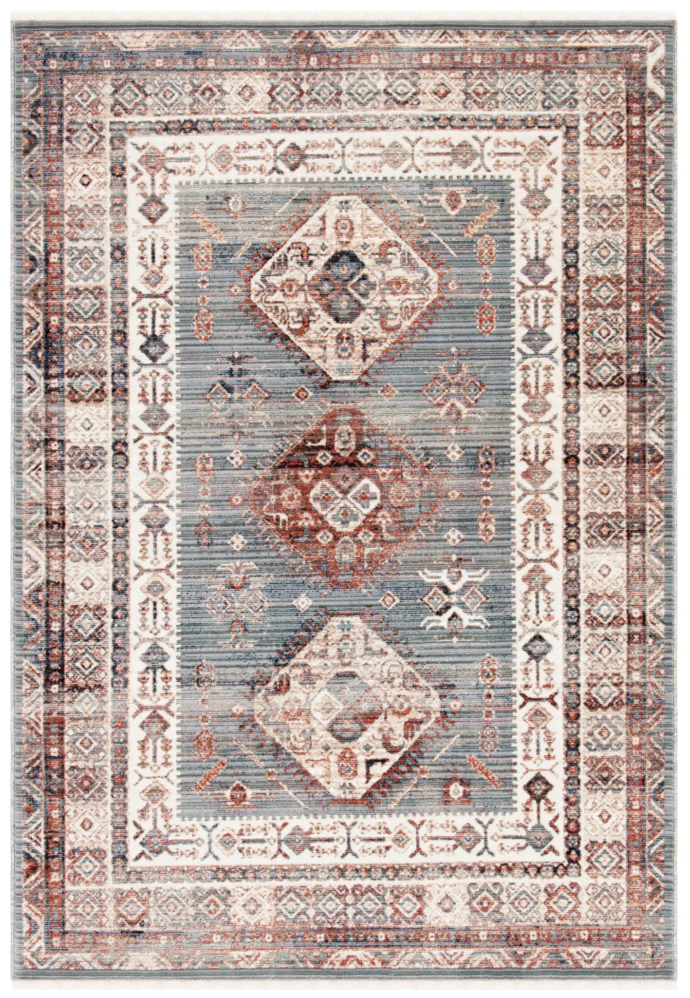 Herat Stacked Diamond Medallion Rug