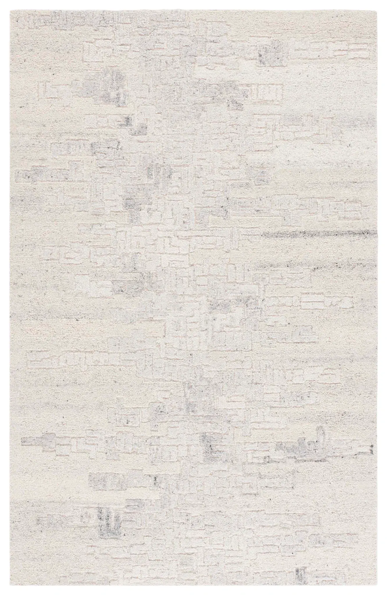 Harvest Distressed Abstract Grid Hand-Tufted Wool Rug
