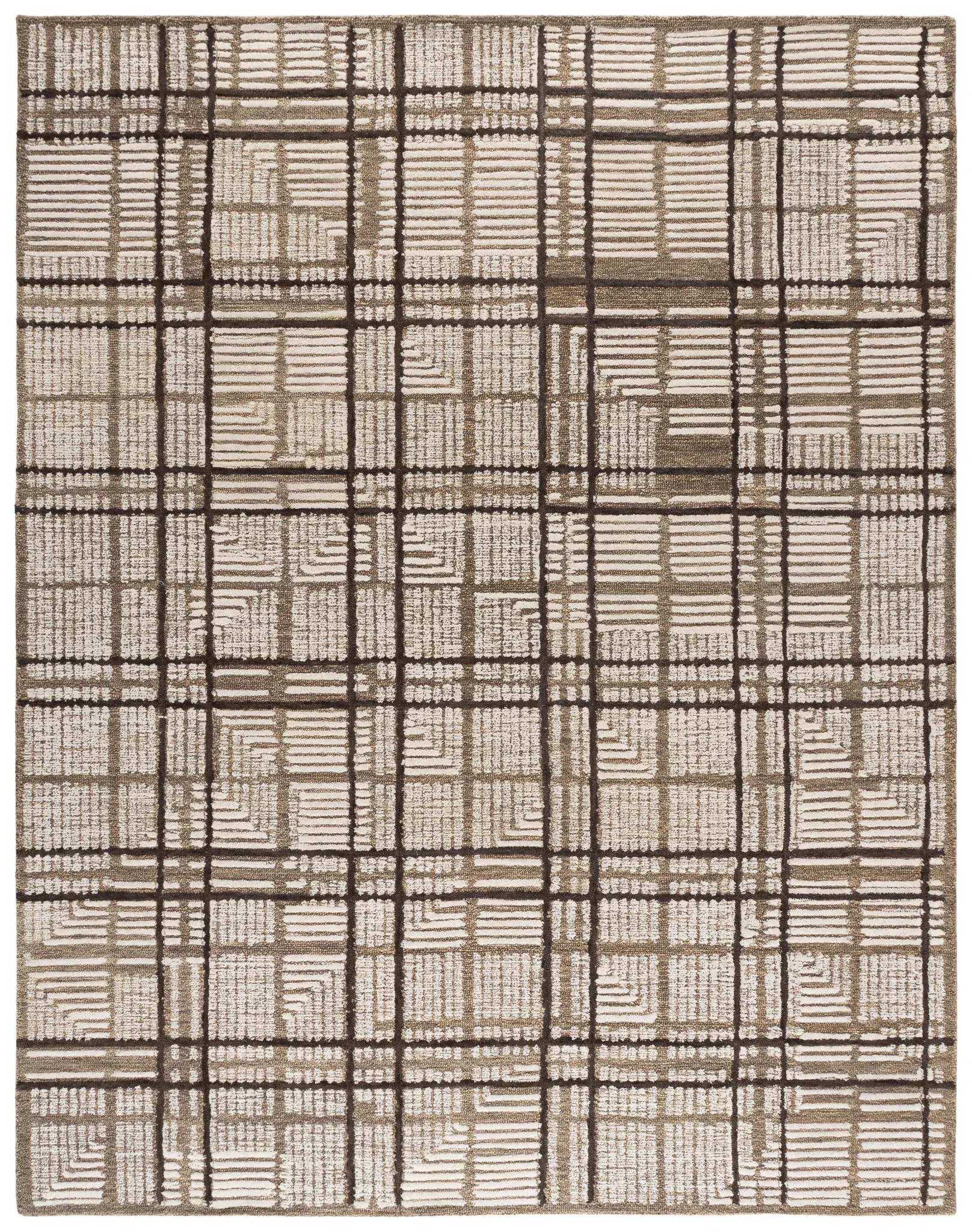 Harvest Modern Grid Hand-Tufted Wool Rug