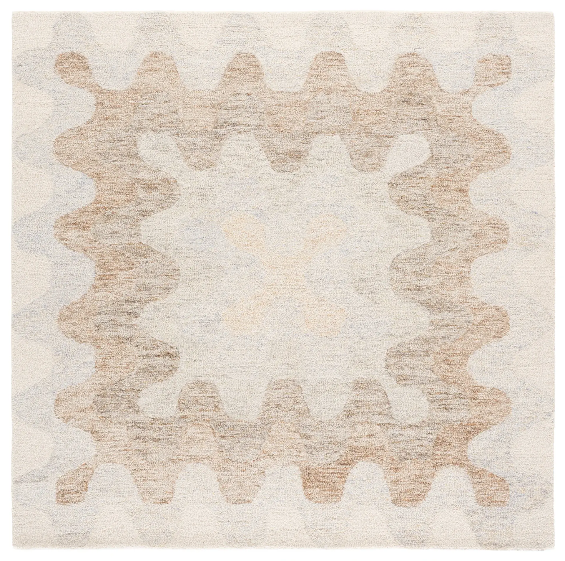 Harvest Scalloped Border Hand-Tufted Wool Rug