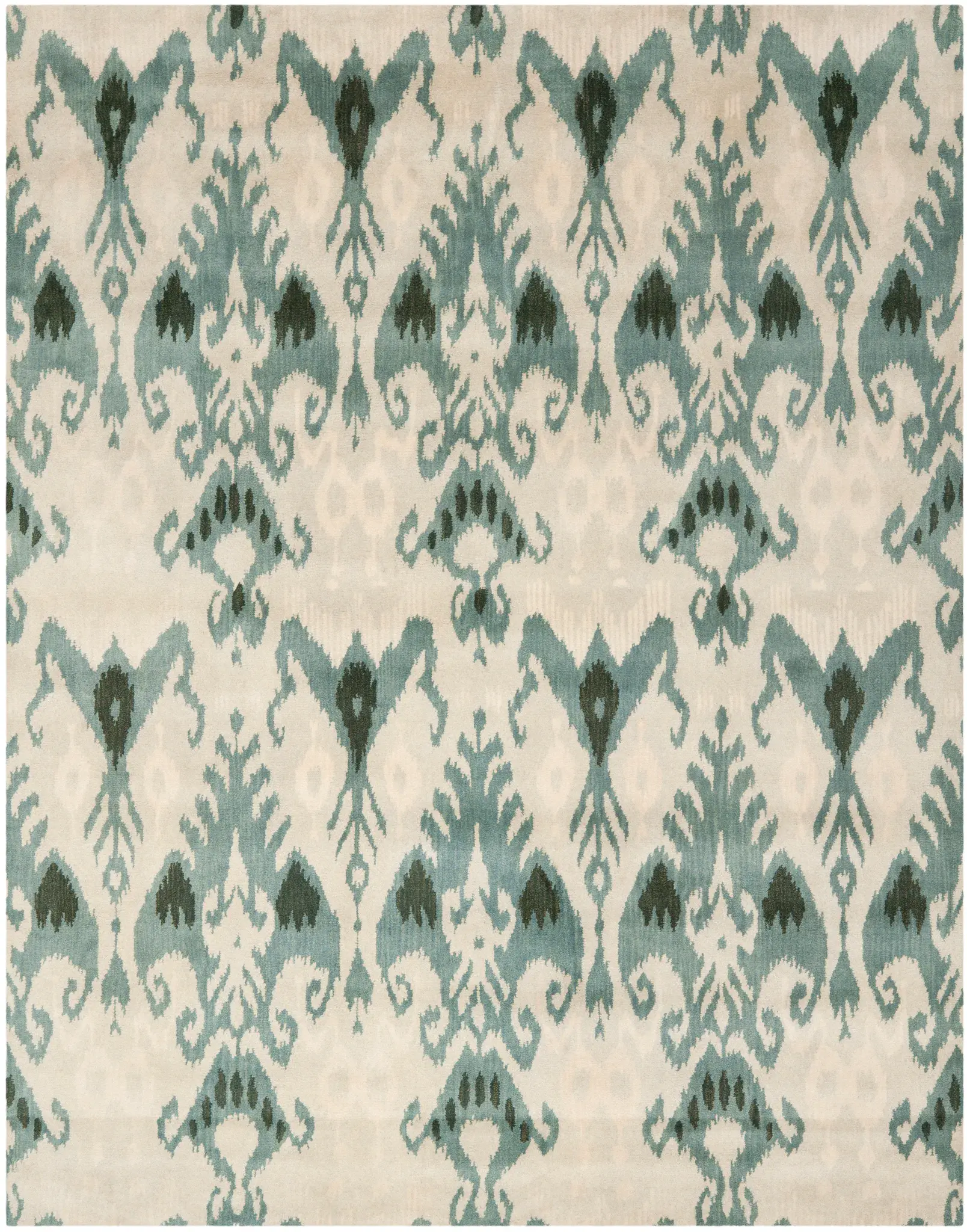 Ikat Bohemian Abstract Hand-Tufted Wool Rug