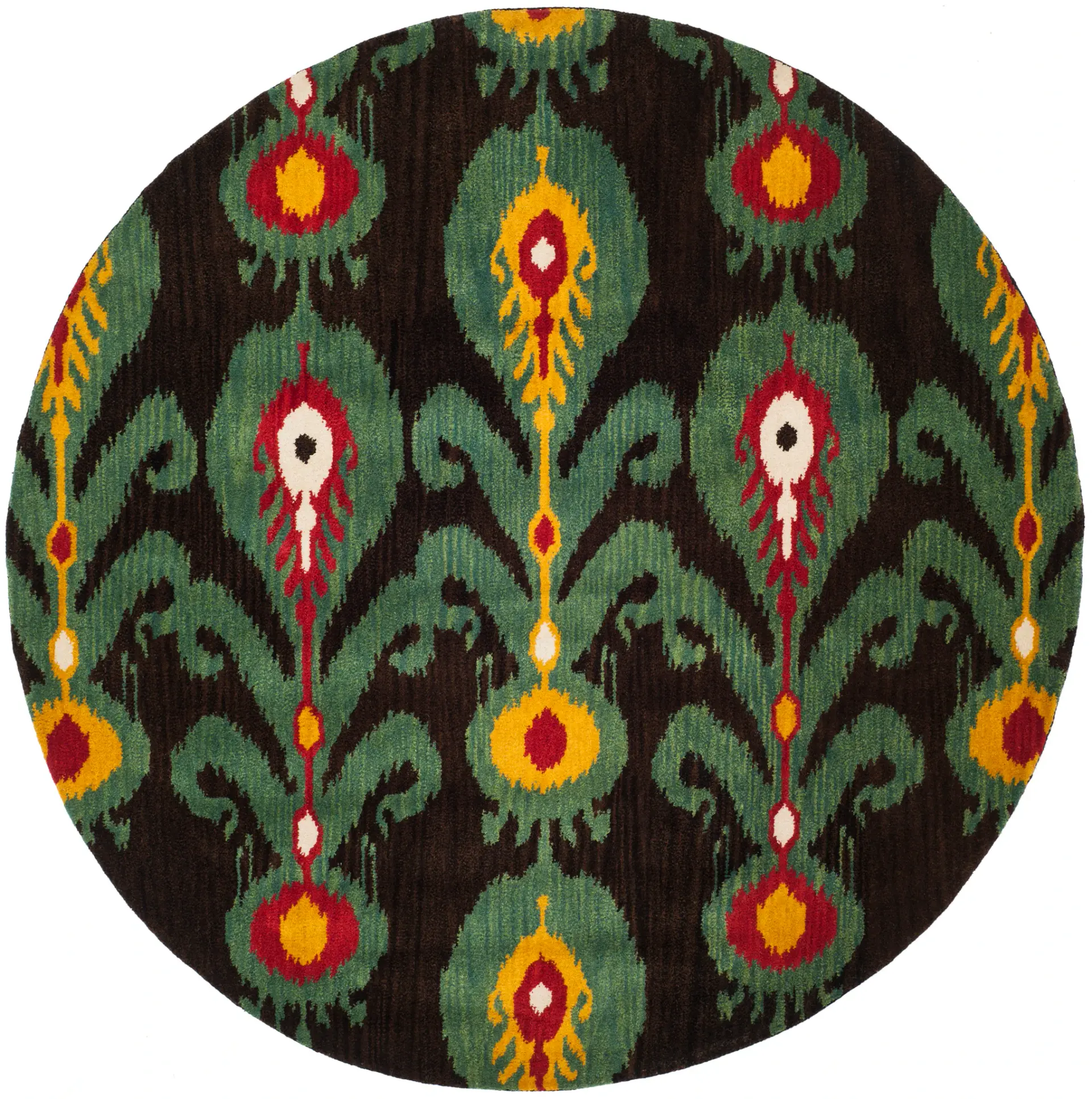 Ikat Bohemian Floral Hand-Tufted Wool Rug