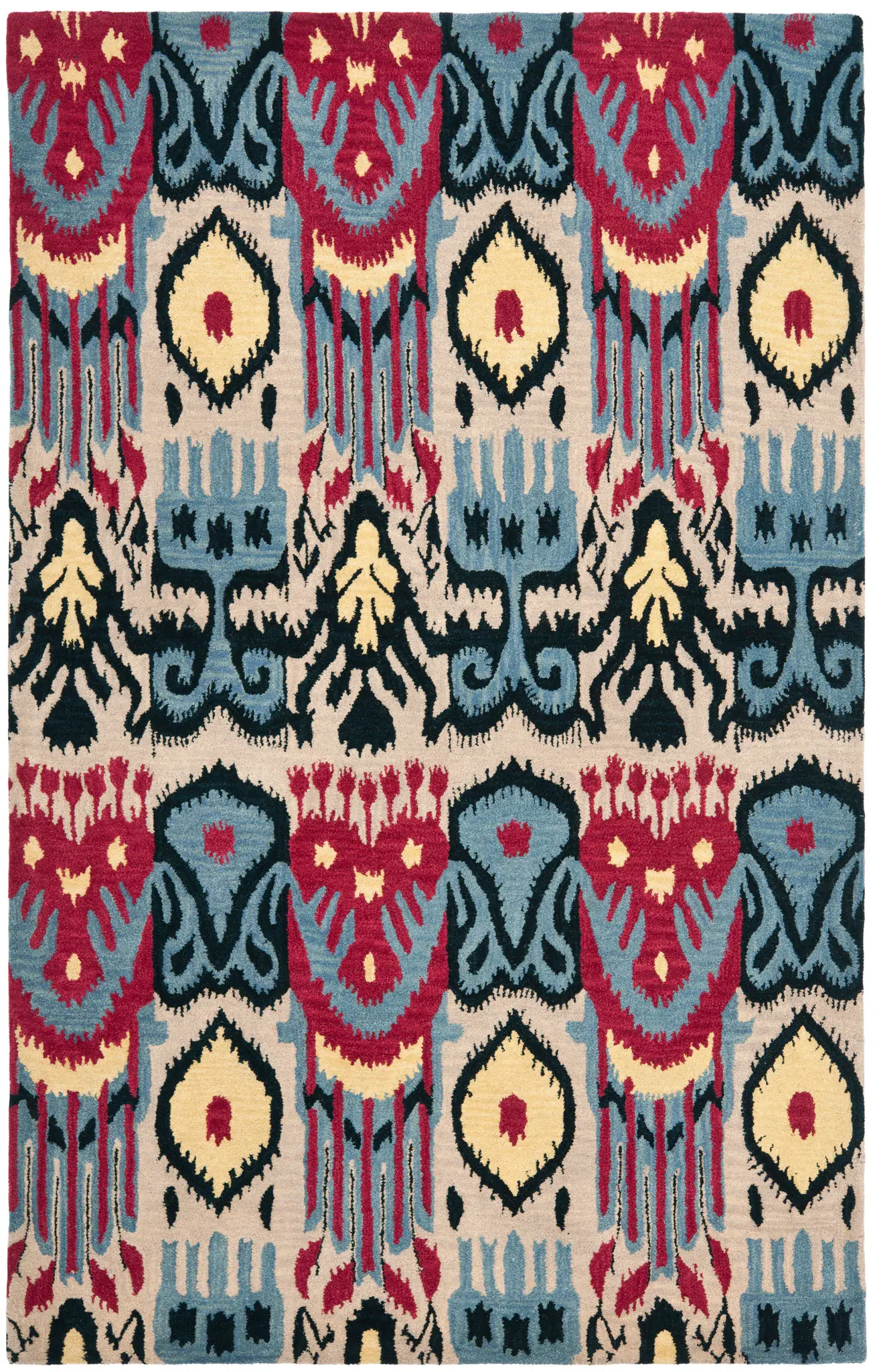 Ikat Flame Hand-Tufted Wool Rug