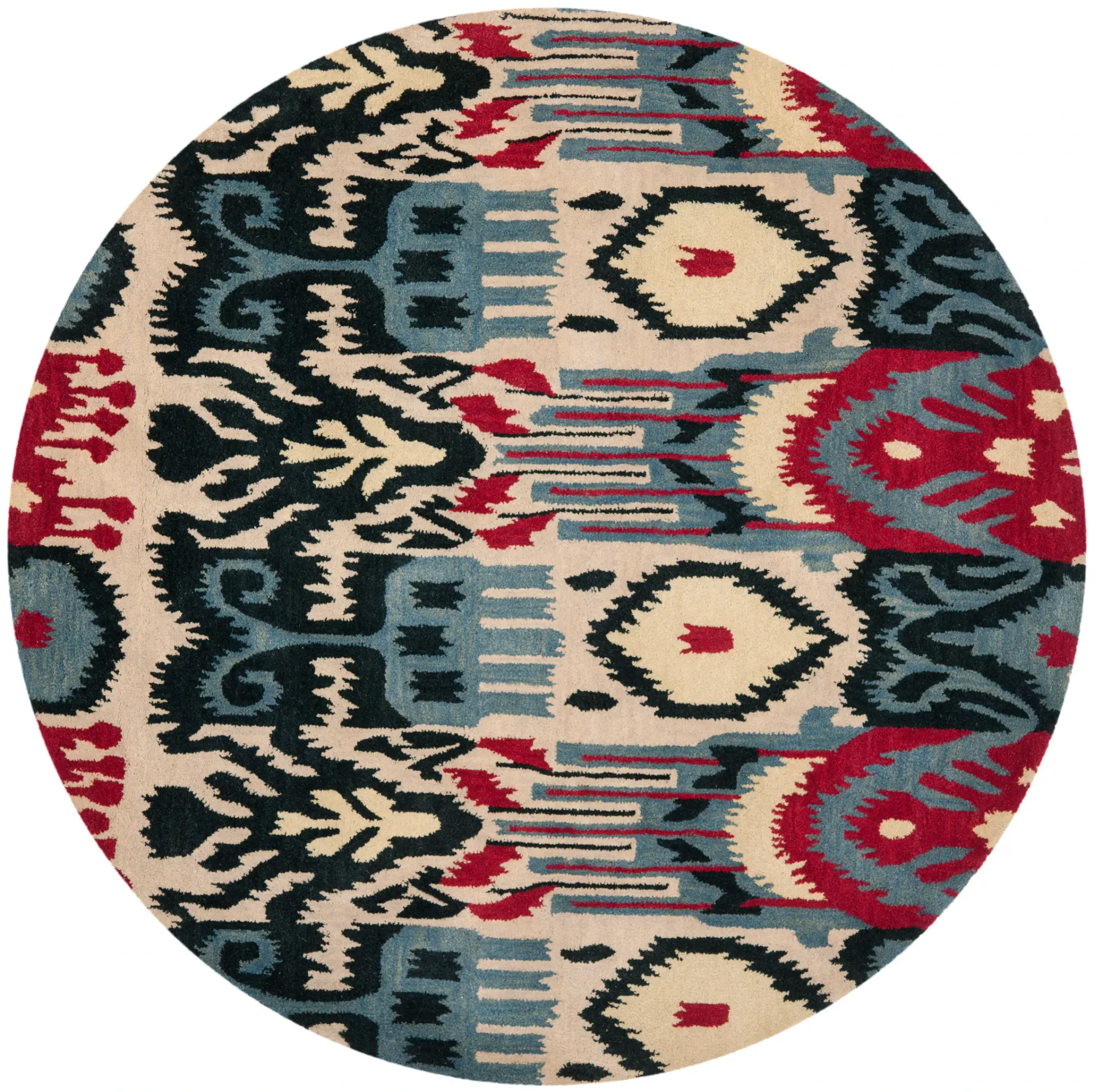 Ikat Flame Hand-Tufted Wool Rug