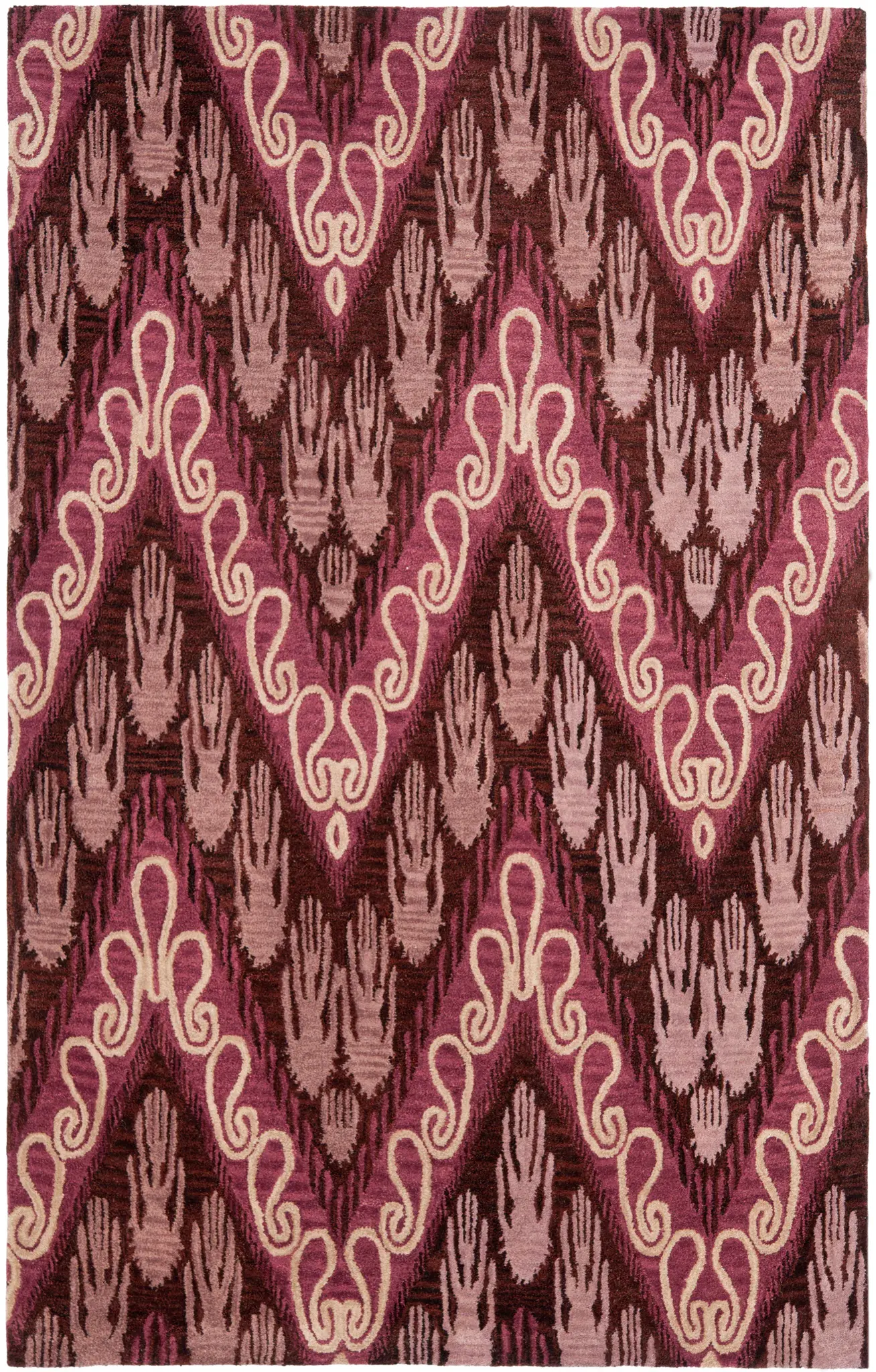 Ikat Chevron Hand-Tufted Wool Rug