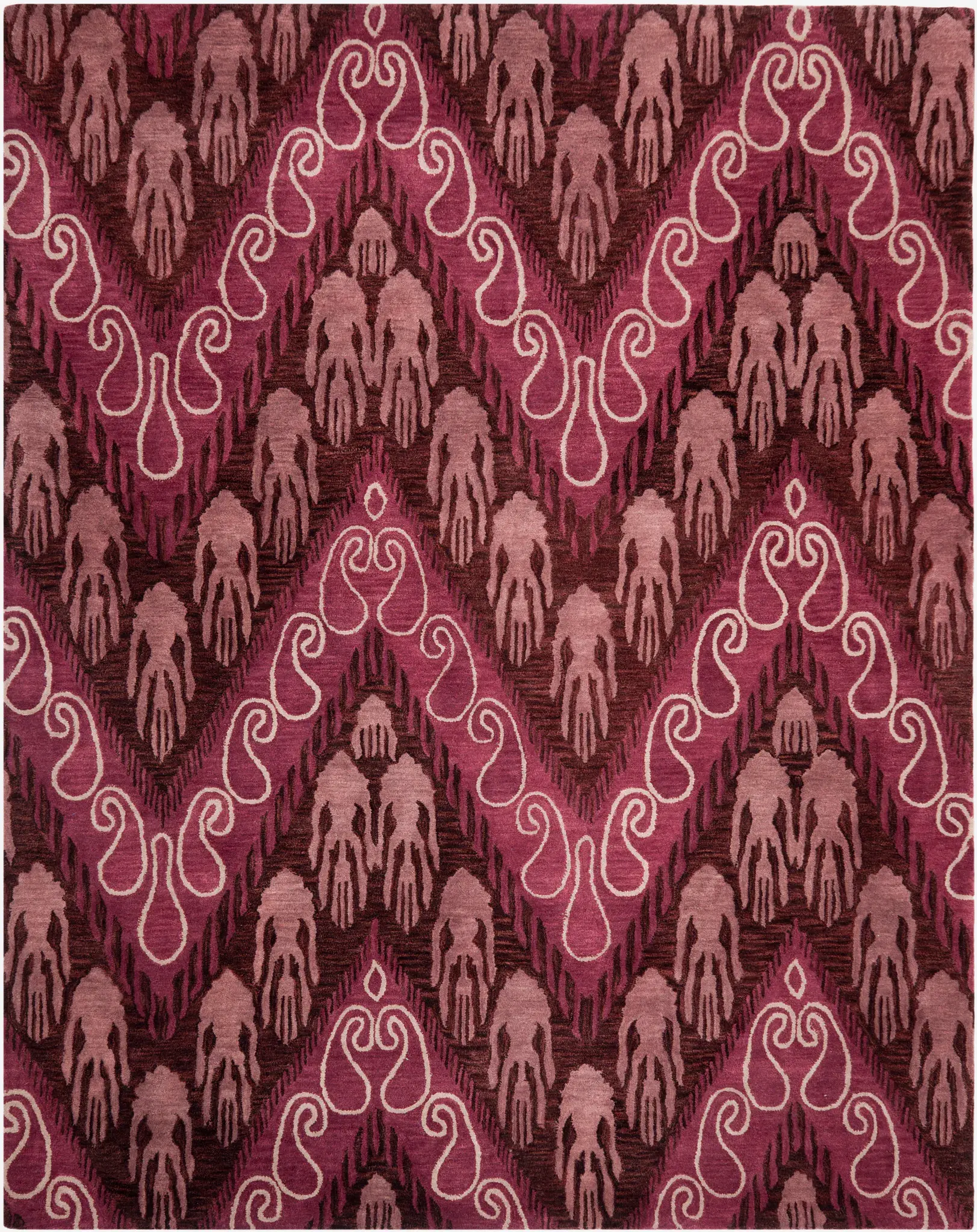 Ikat Chevron Hand-Tufted Wool Rug