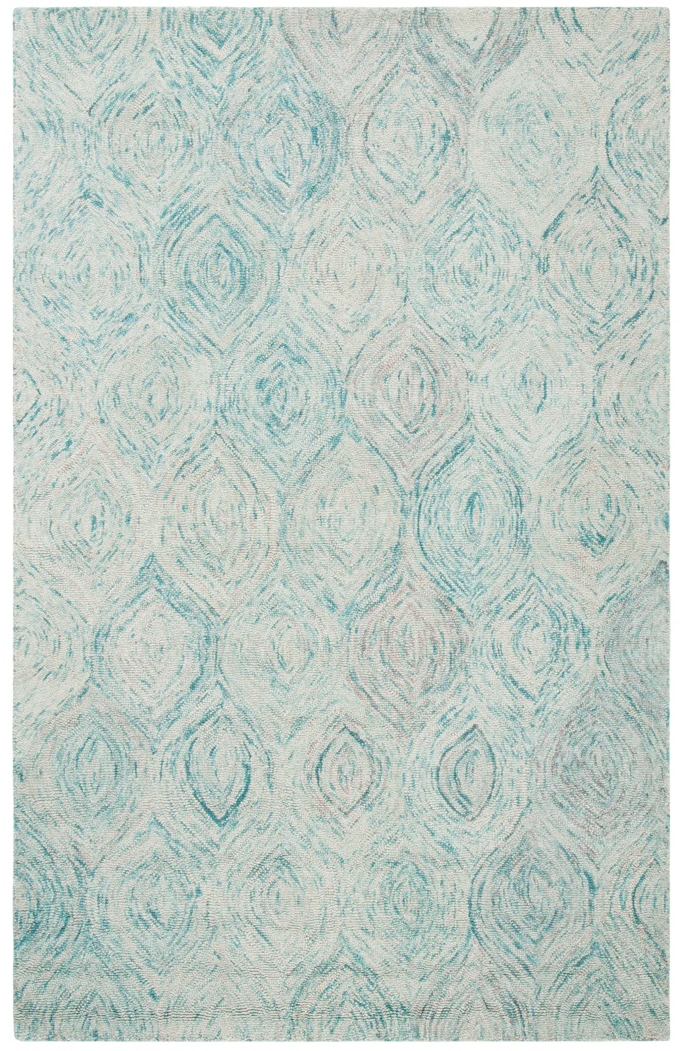 Ikat Coastal Ogee Hand-Tufted Wool Rug