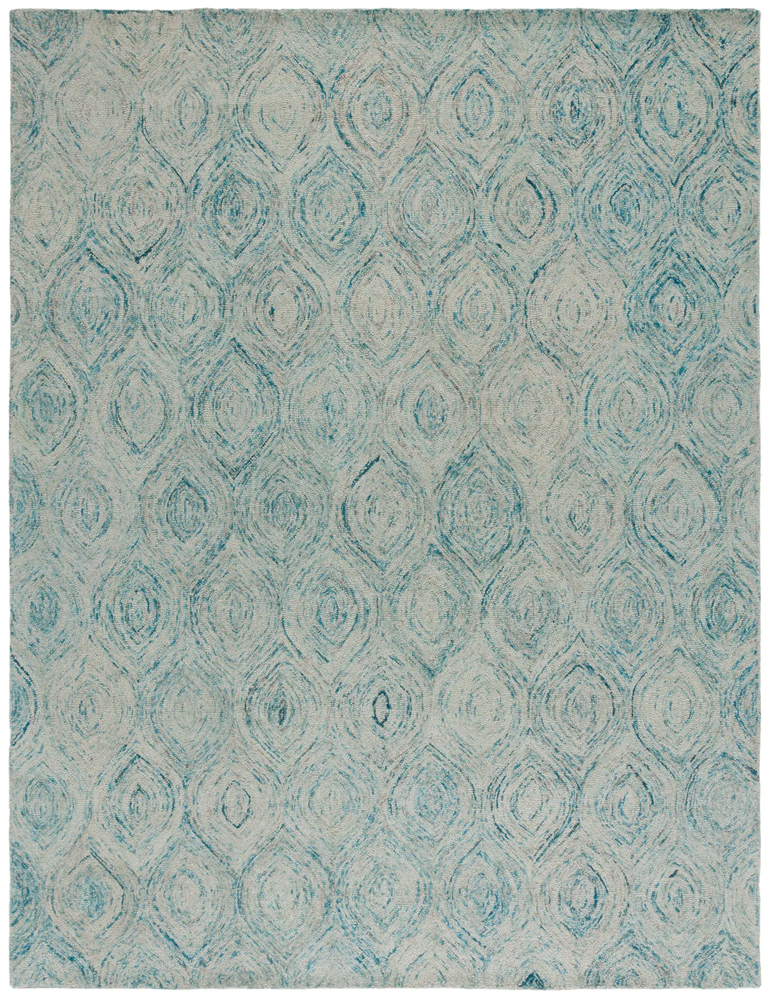 Ikat Coastal Ogee Hand-Tufted Wool Rug