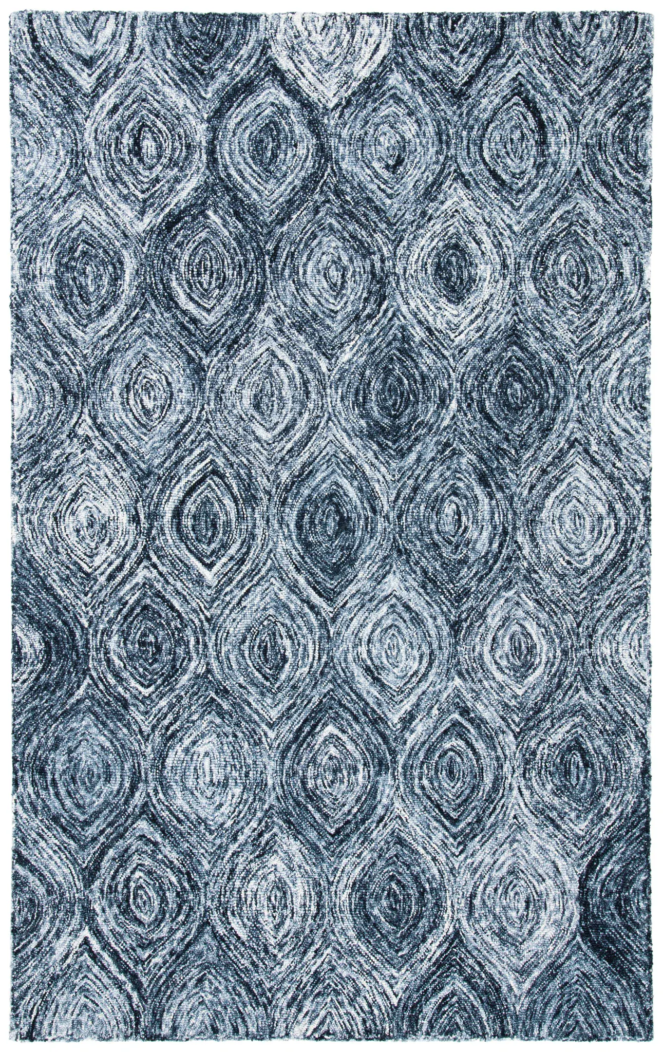 Ikat Coastal Ogee Hand-Tufted Wool Rug
