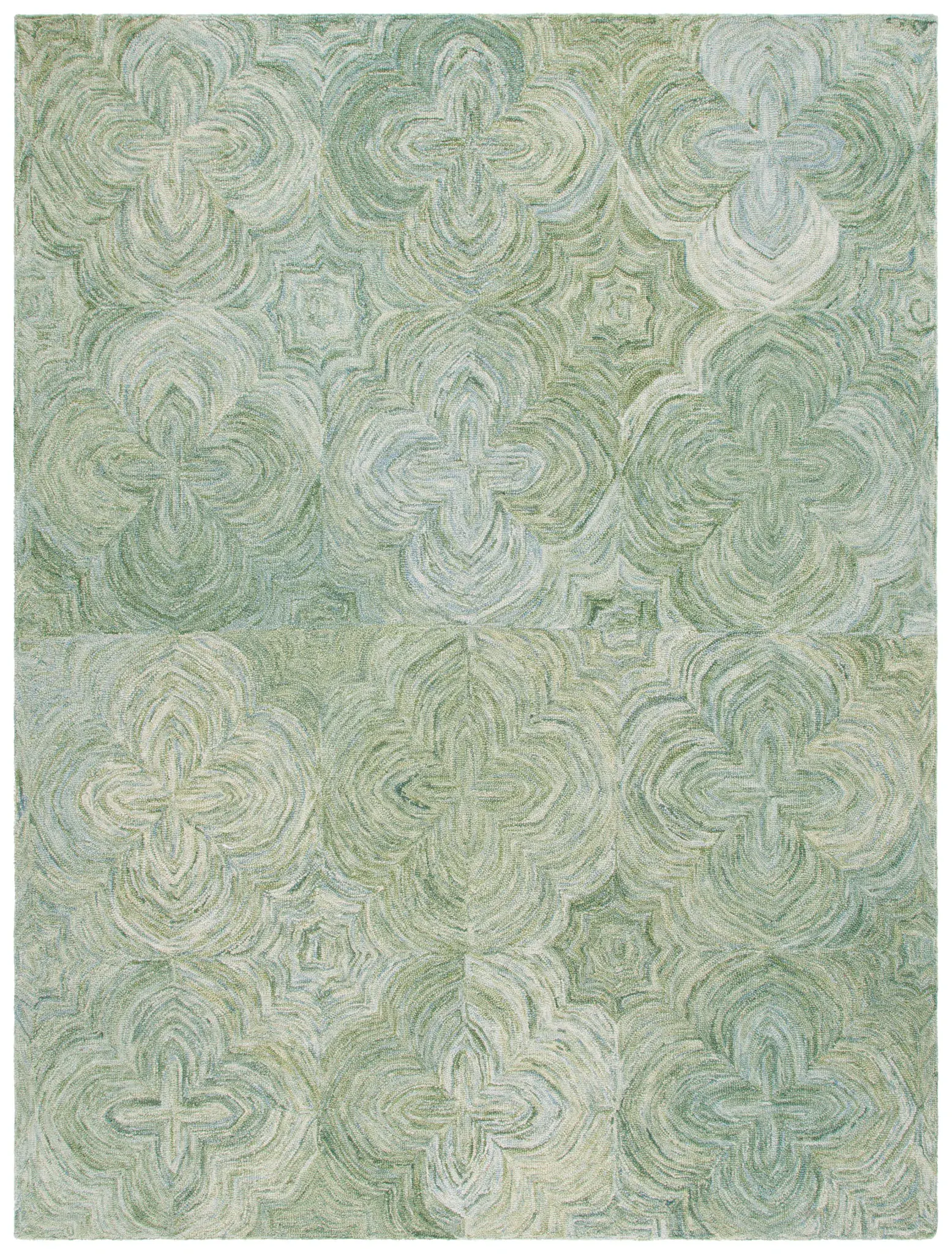 Ikat Modern Clover Hand-Tufted Wool Rug