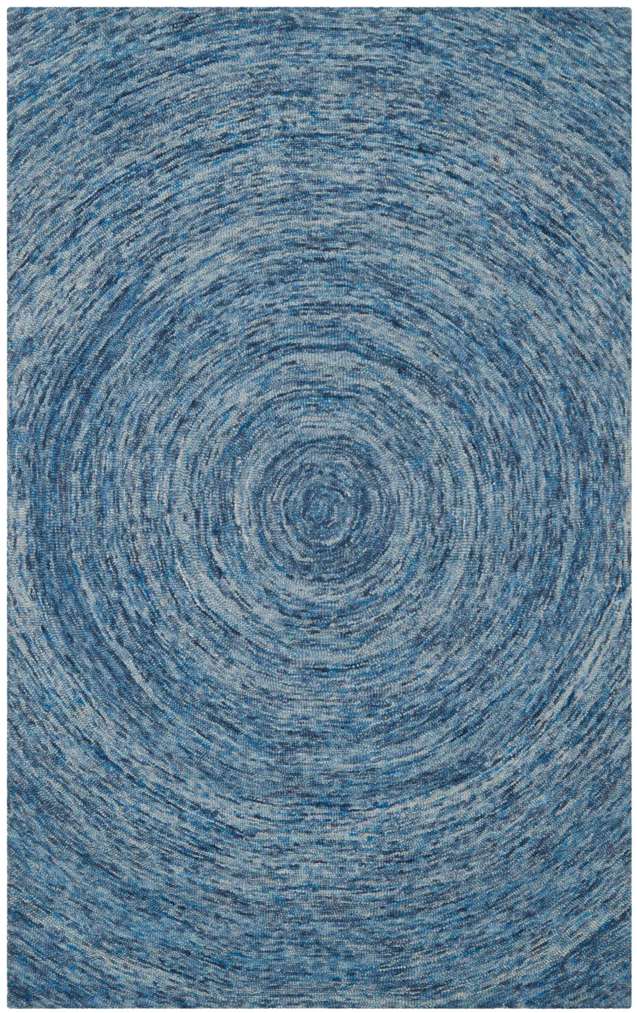 Ikat Modern Swirling Circles Hand-Tufted Wool Rug