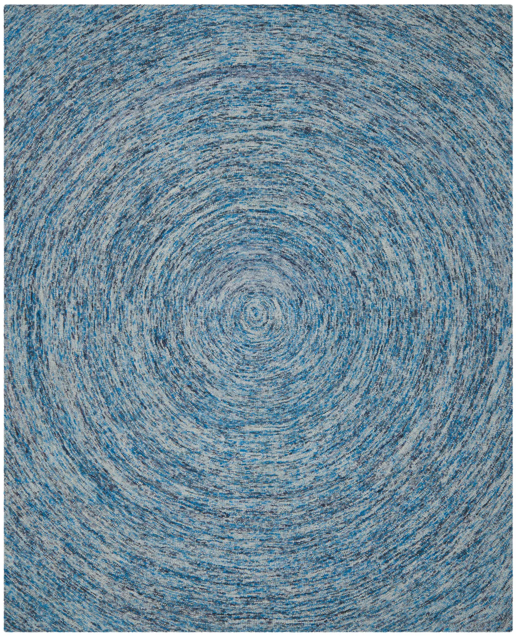 Ikat Modern Swirling Circles Hand-Tufted Wool Rug