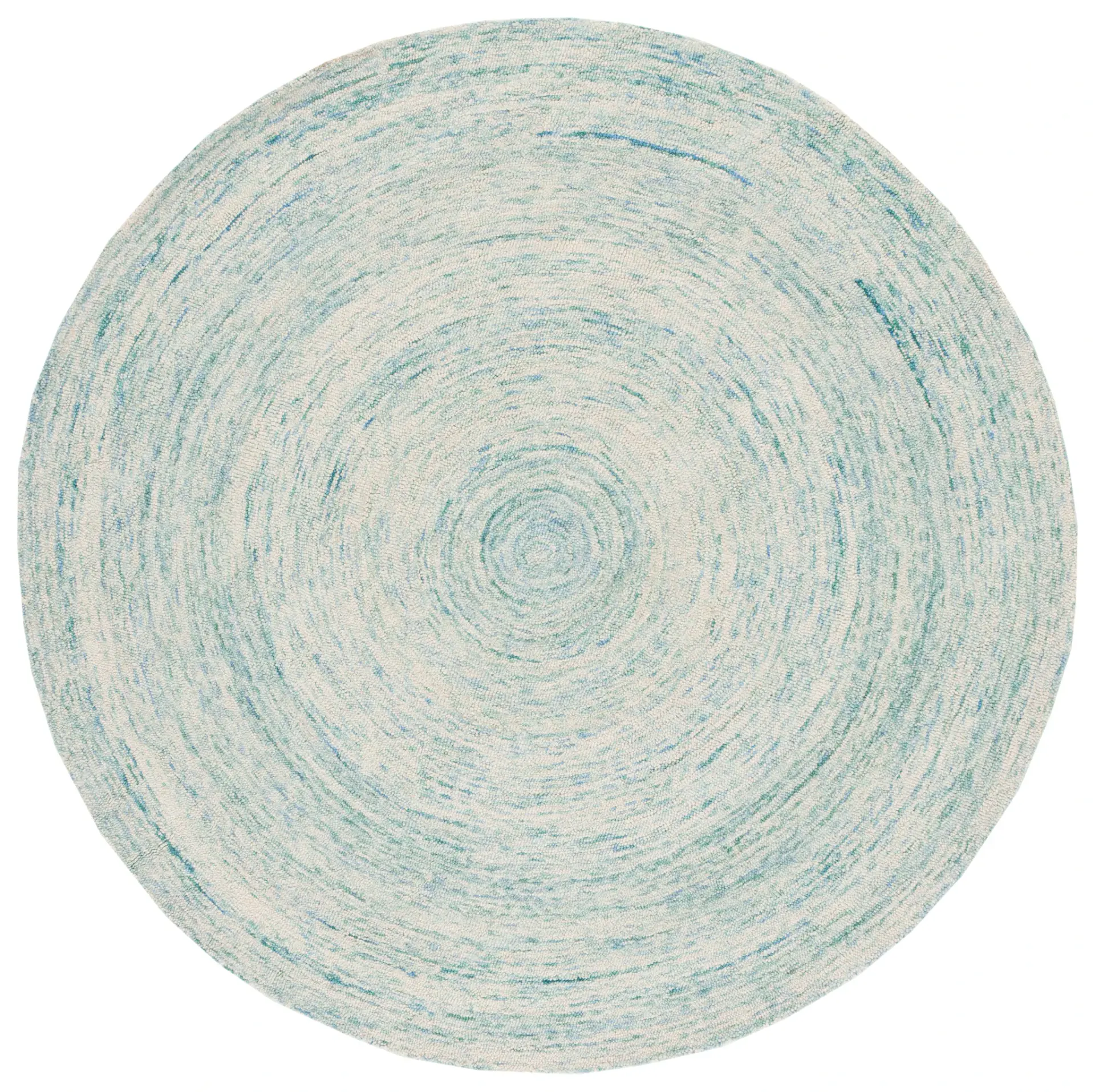 Ikat Coastal Concentric Hand-Tufted Wool Rug