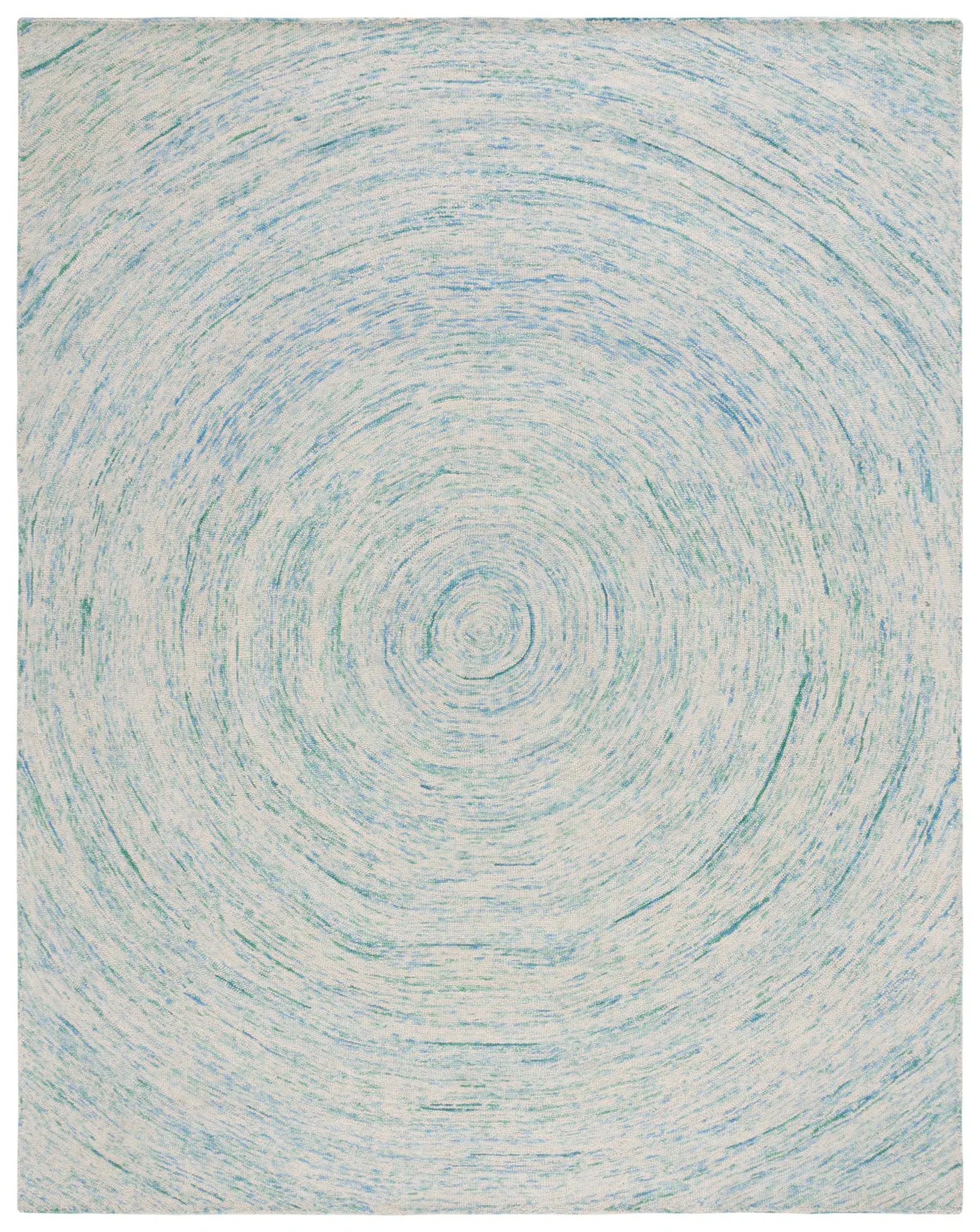 Ikat Coastal Concentric Hand-Tufted Wool Rug