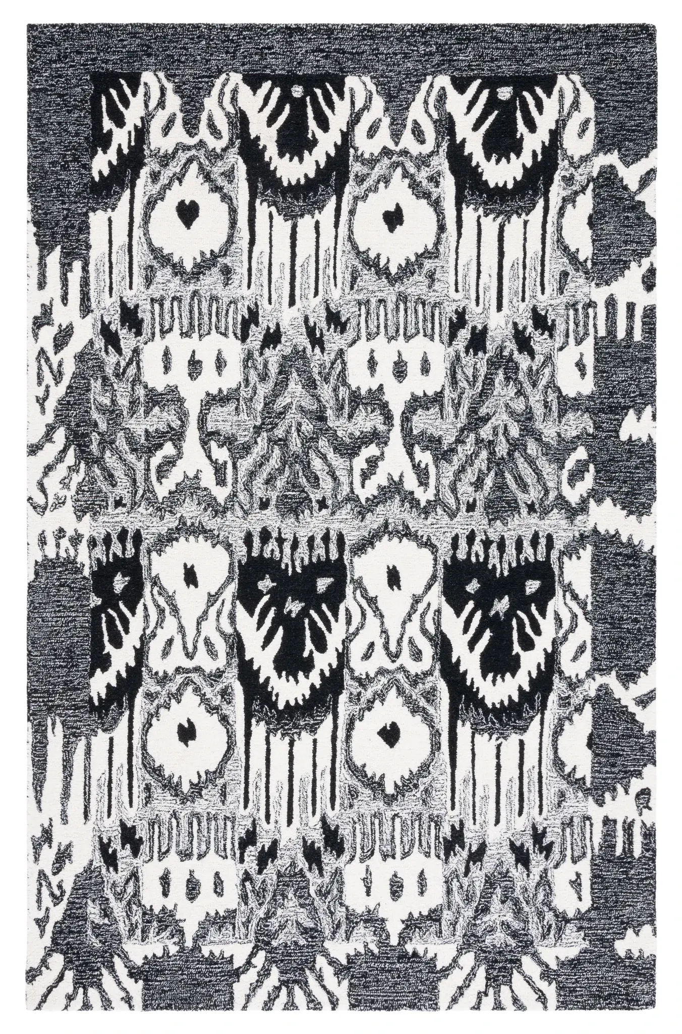 Ikat Bohemian Geometric Hand-Tufted Wool Rug