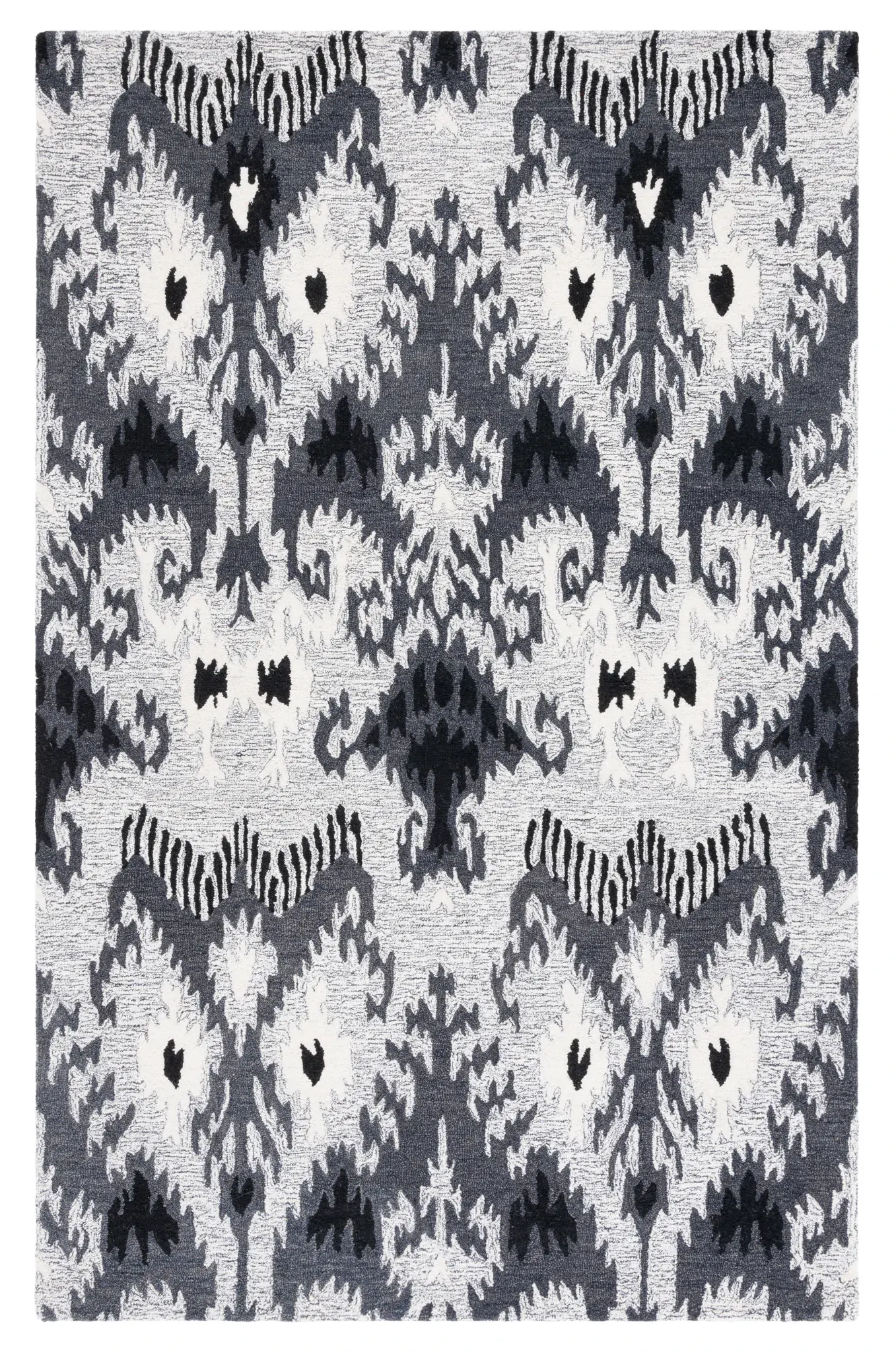 Ikat Bohemian Hand-Tufted Wool Rug