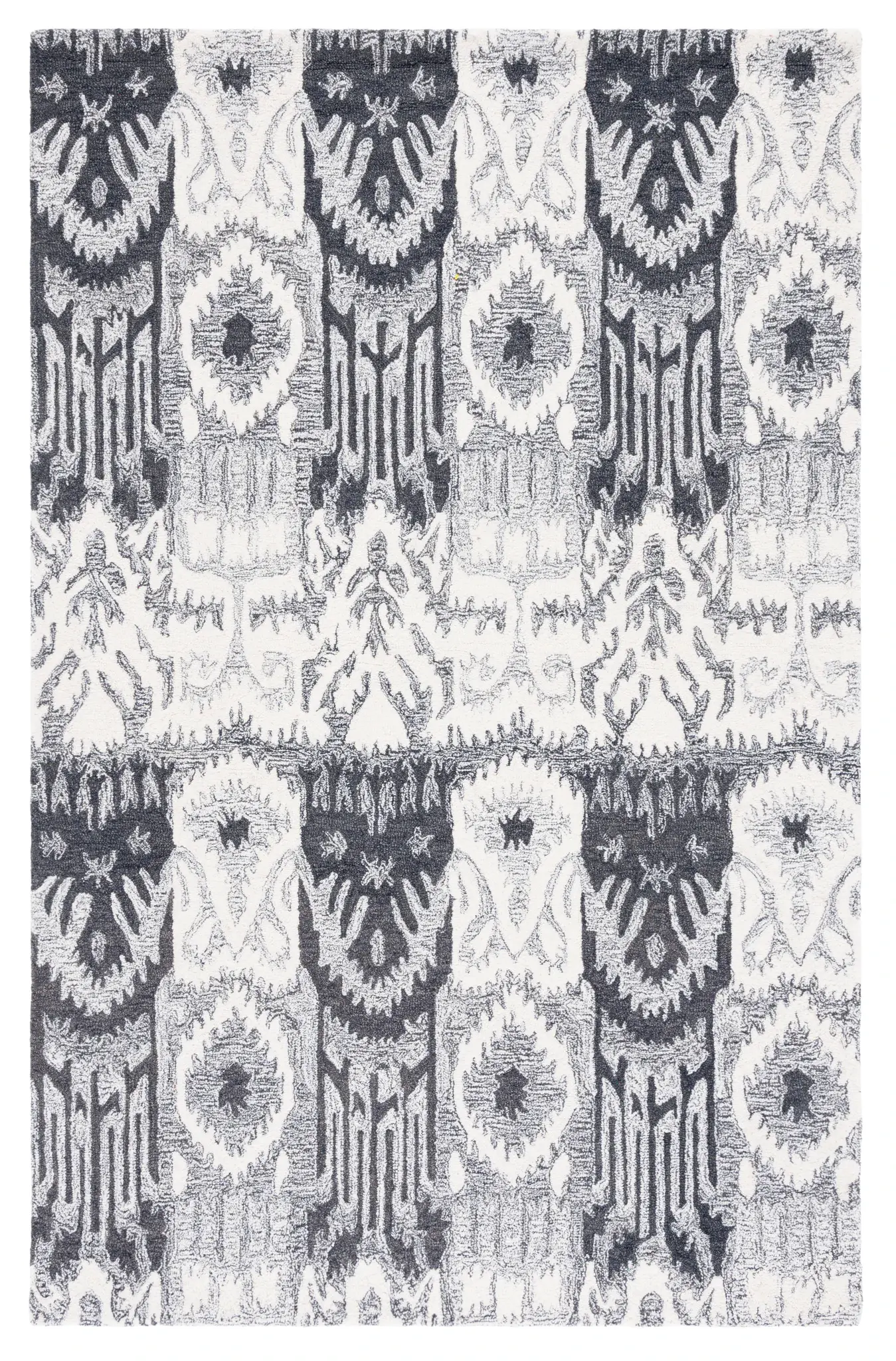 Ikat Column Hand-Tufted Wool Rug