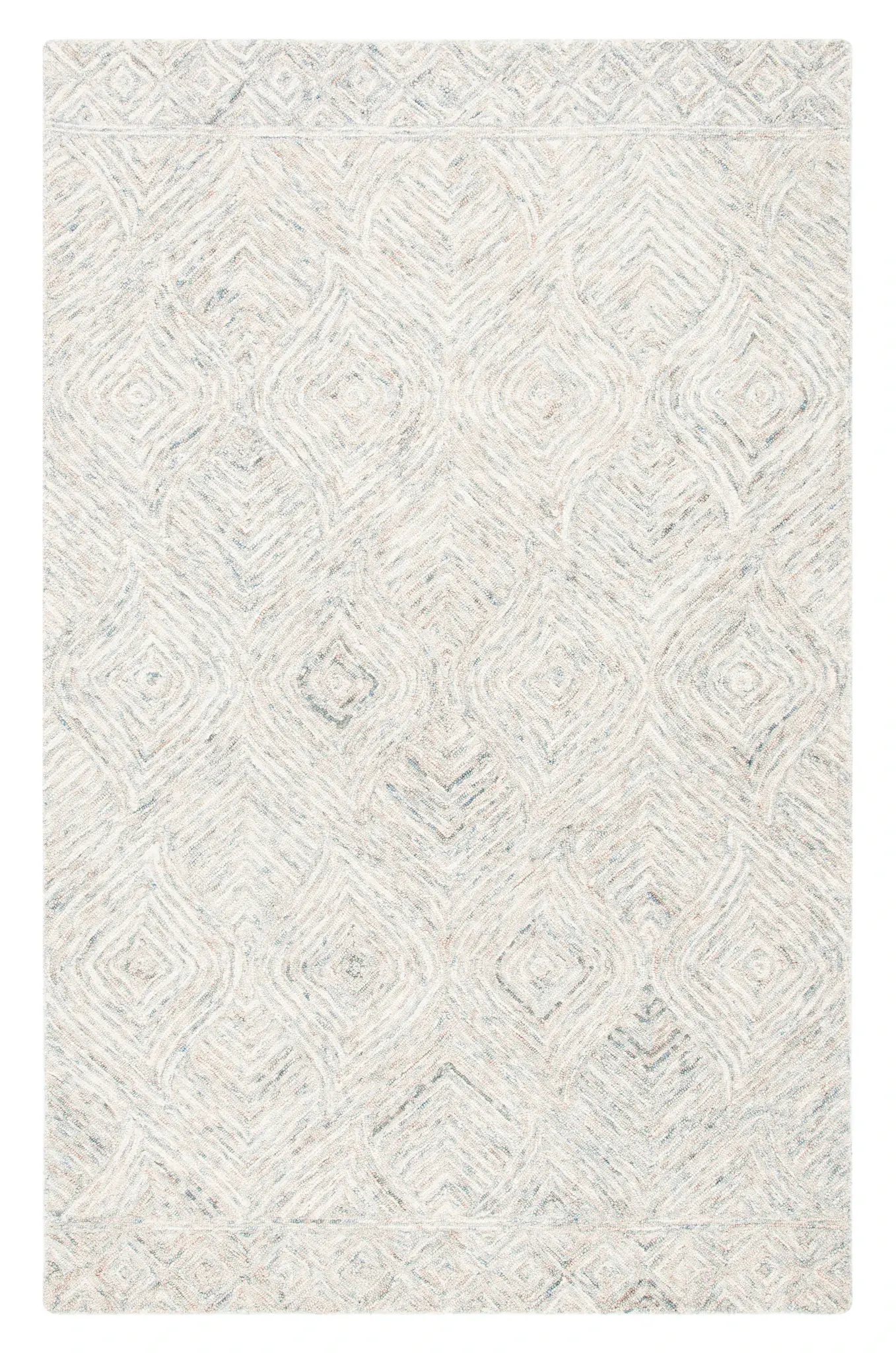 Ikat Ogee Trellis Hand-Tufted Wool Rug