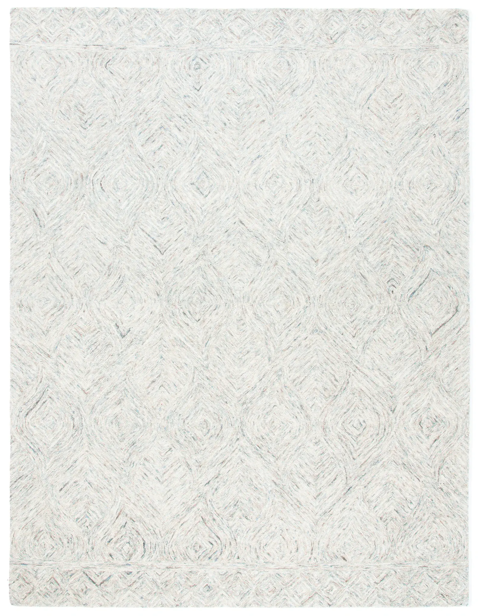 Ikat Ogee Trellis Hand-Tufted Wool Rug