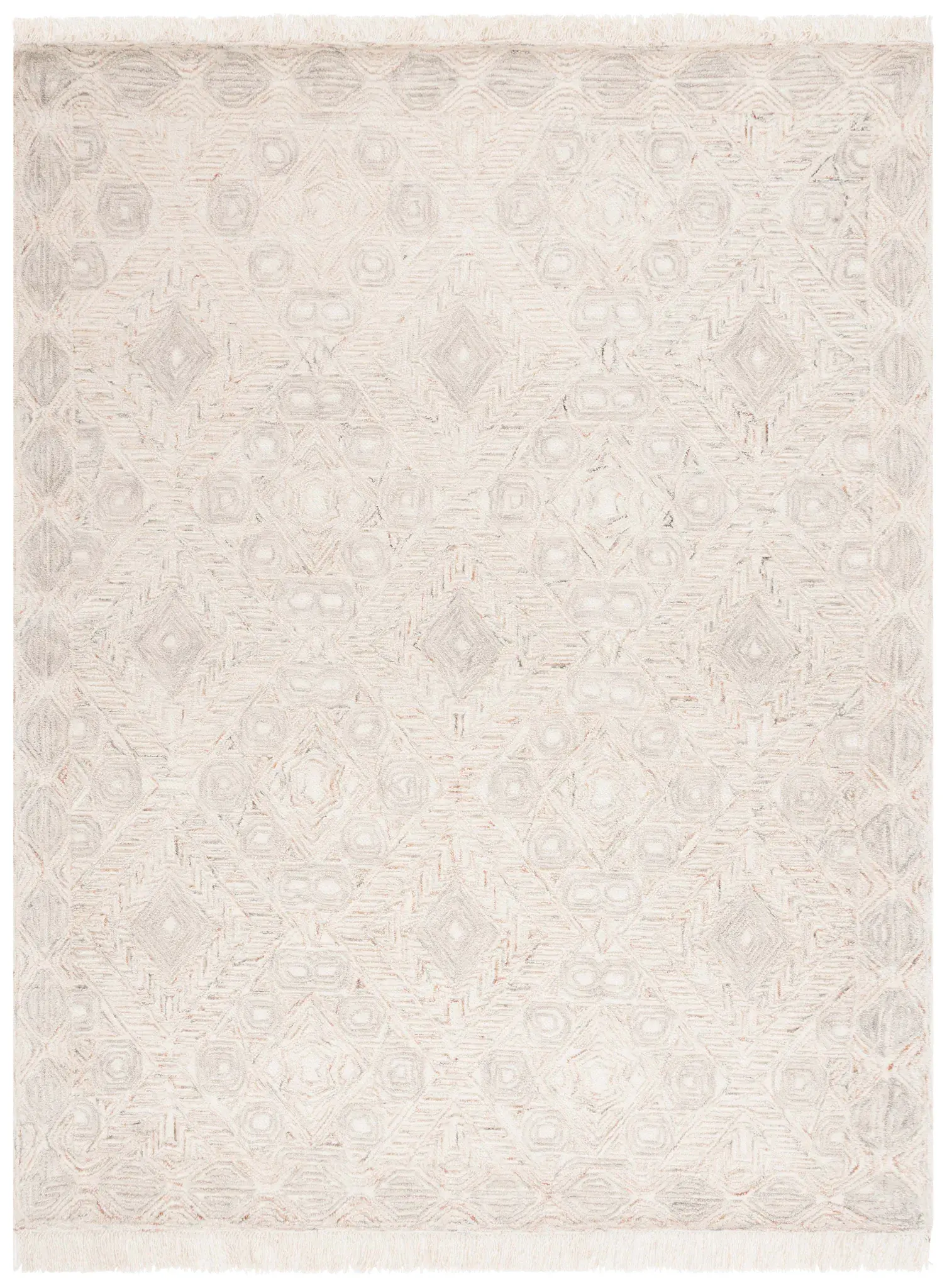 Ikat Boho Diamond Trellis Hand-Tufted Wool Rug