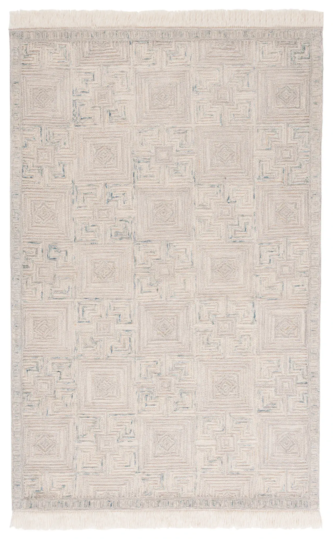 Ikat Transitional Geometric Hand-Tufted Wool Rug