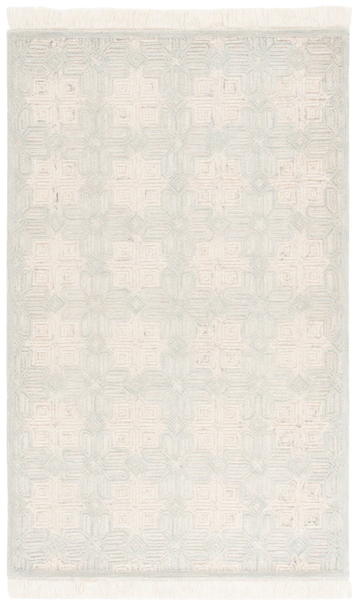 Ikat Concentric Square Hand-Tufted Wool Rug