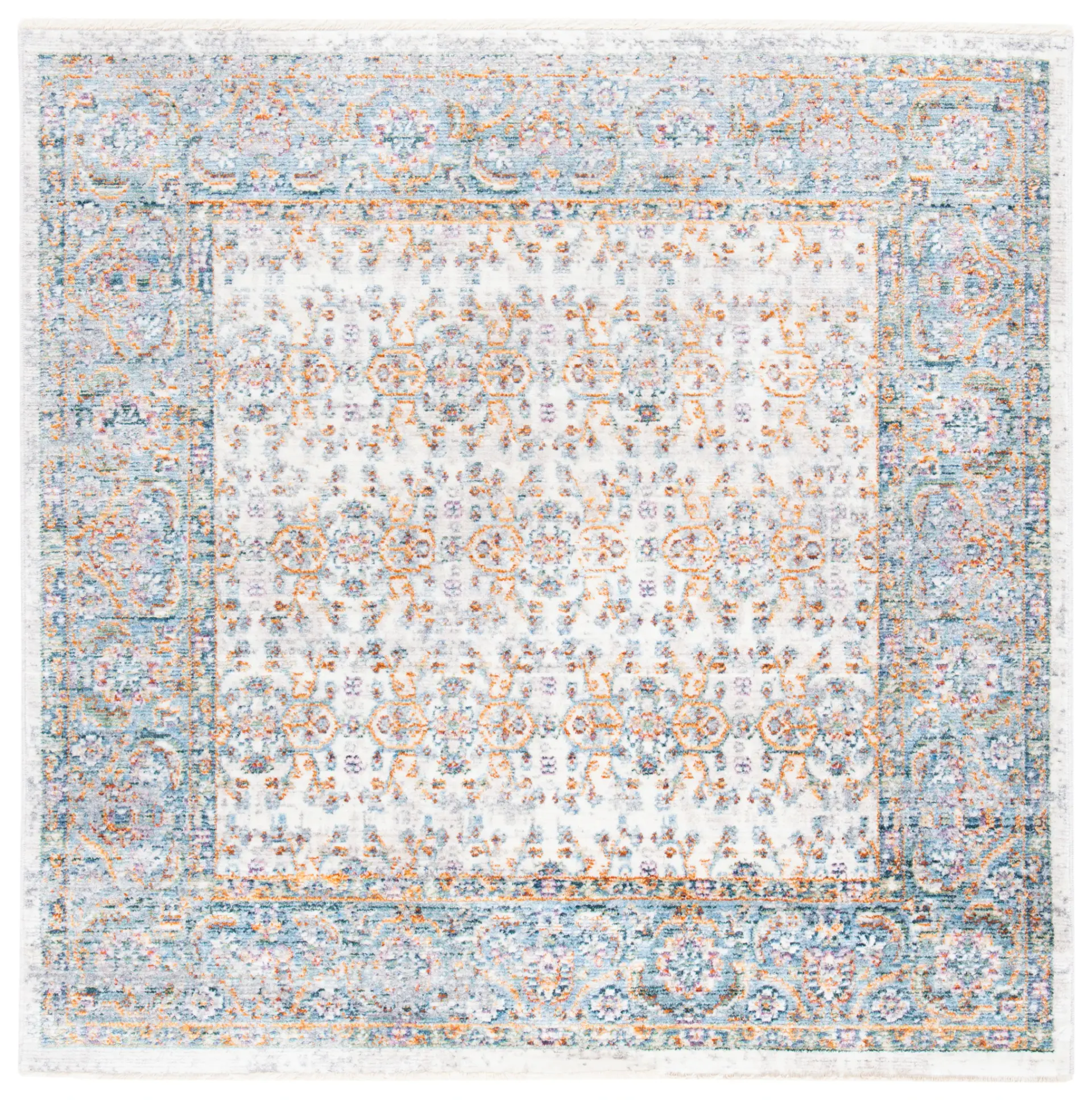 Illusion Floral Border Rug