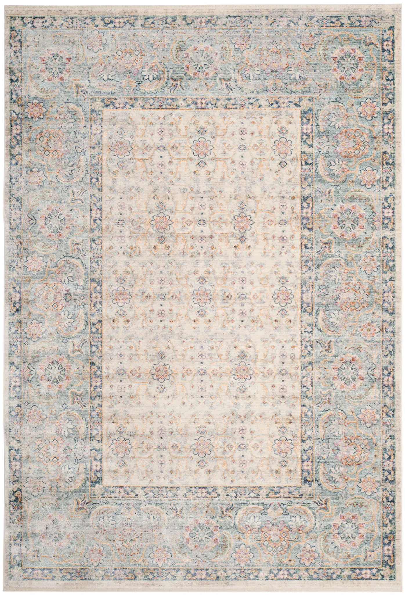 Illusion Floral Border Rug