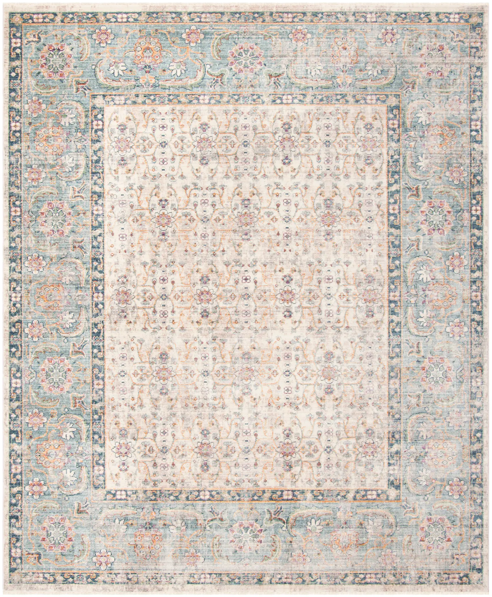 Illusion Floral Border Rug