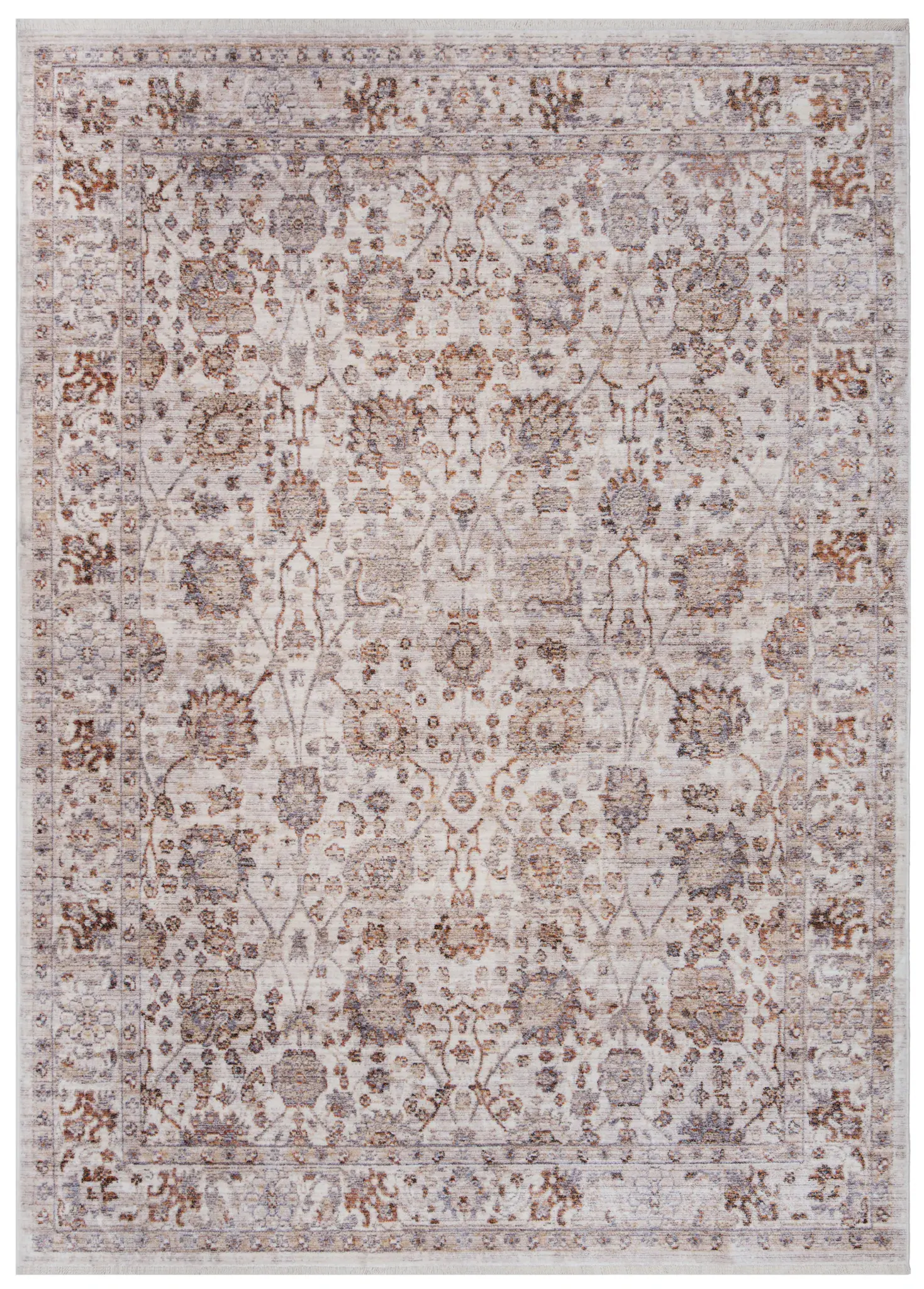 Illusion Faded Floral Border Rug