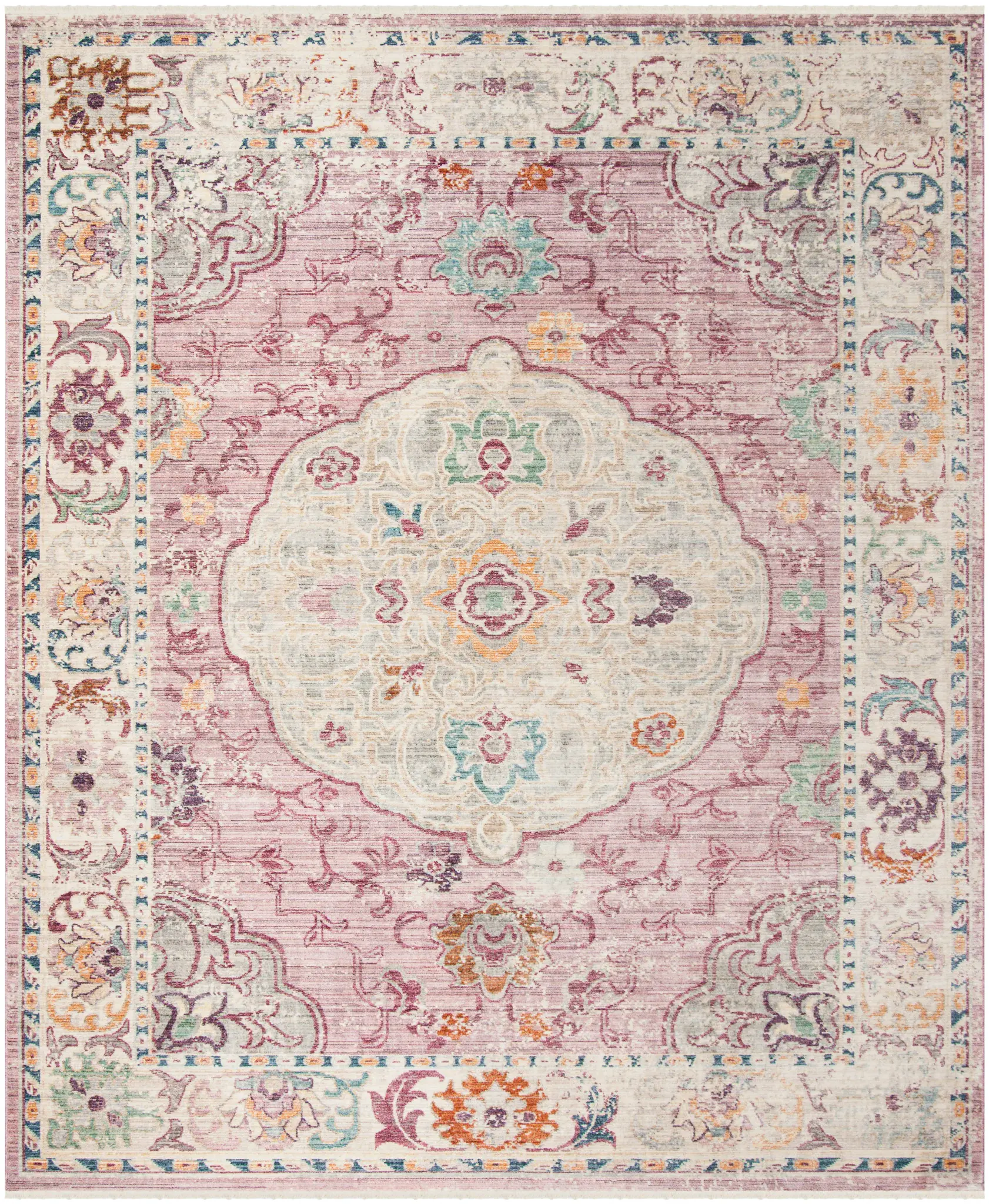 Illusion Distressed Rosette Rug