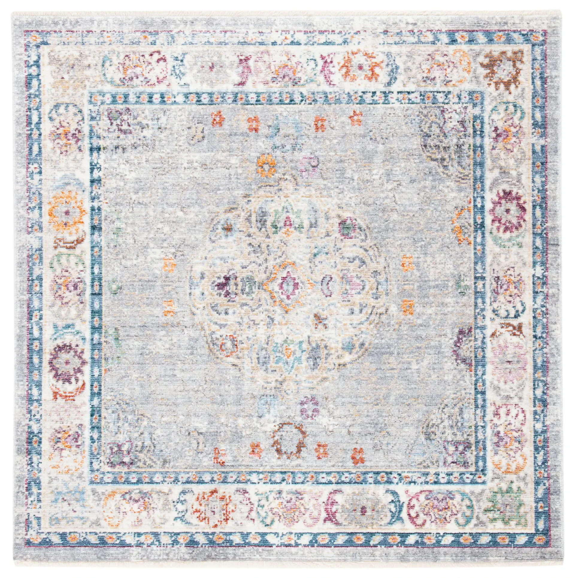 Illusion Distressed Rosette Rug
