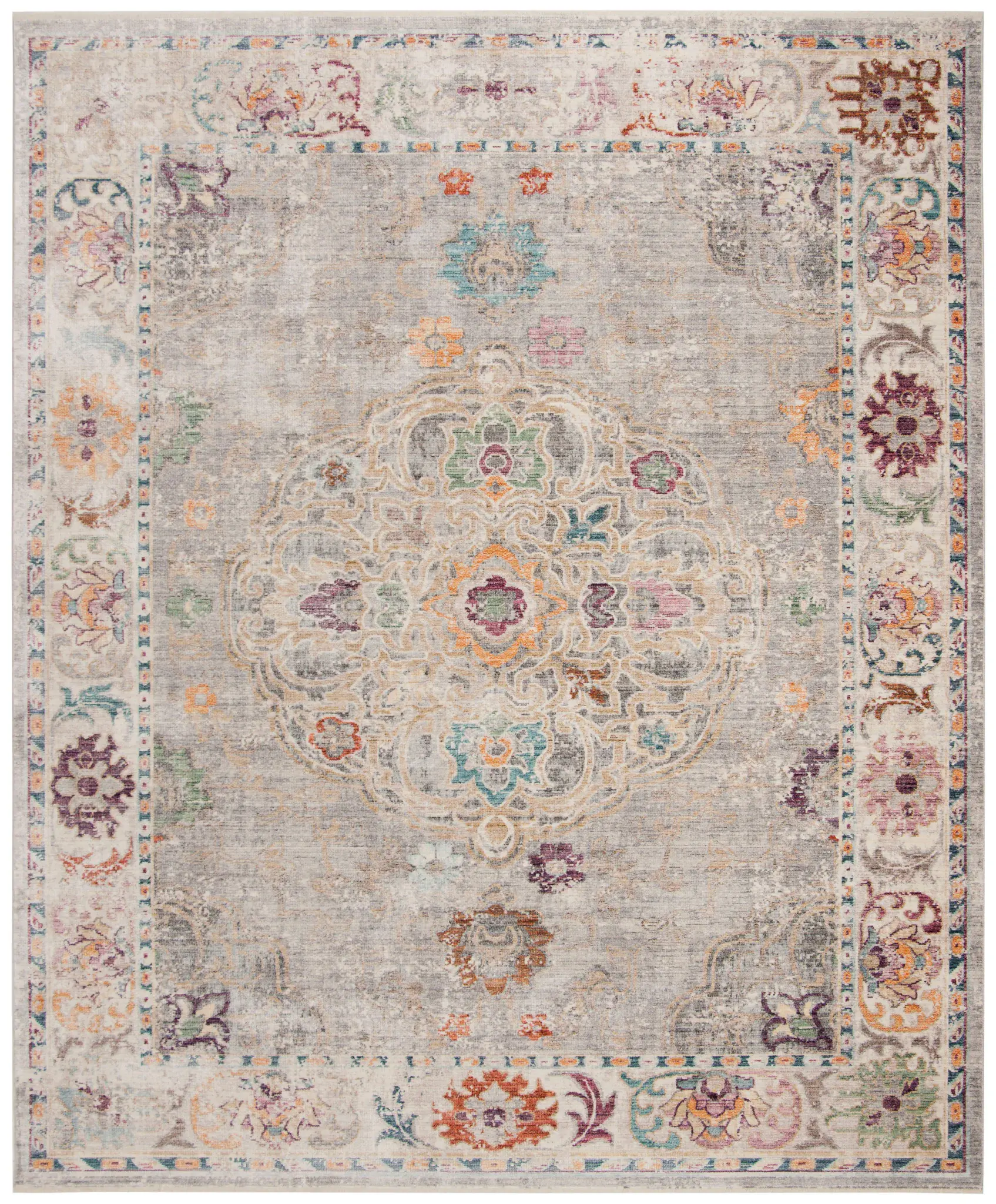Illusion Distressed Rosette Rug