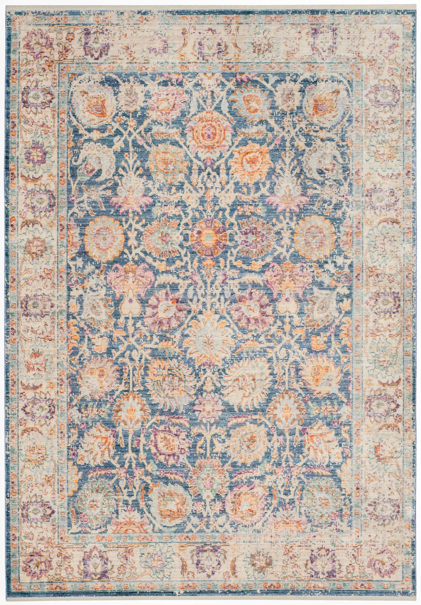 Illusion Floral Bordered Rug