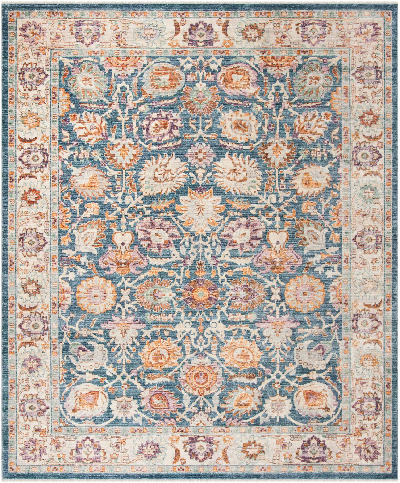 Illusion Floral Bordered Rug