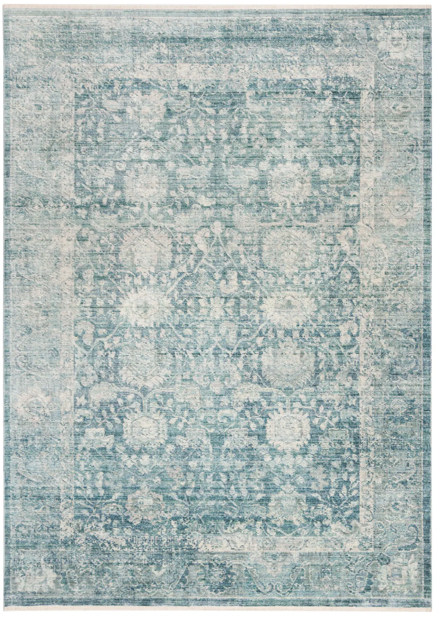 Illusion Faded Palmette Border Rug