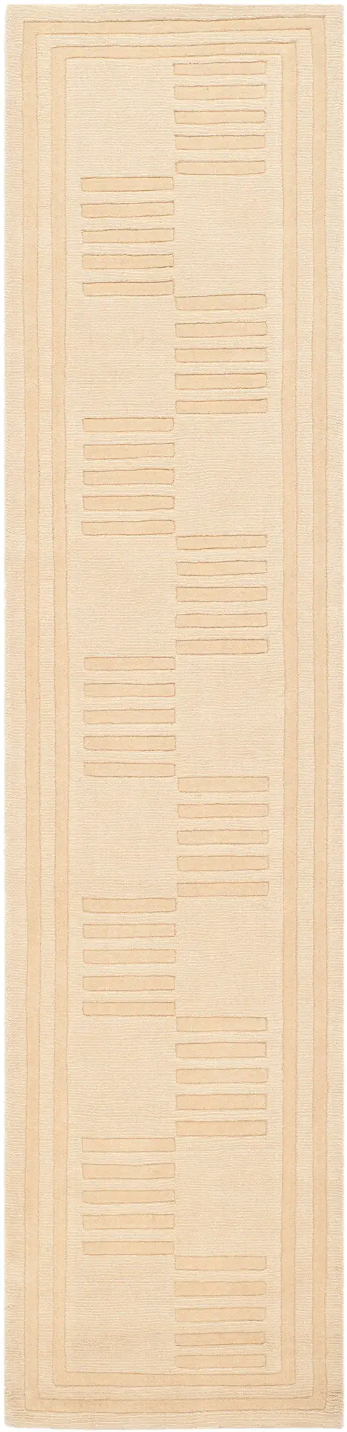 Impressions Carved Linear Border Hand-Loomed Wool Rug