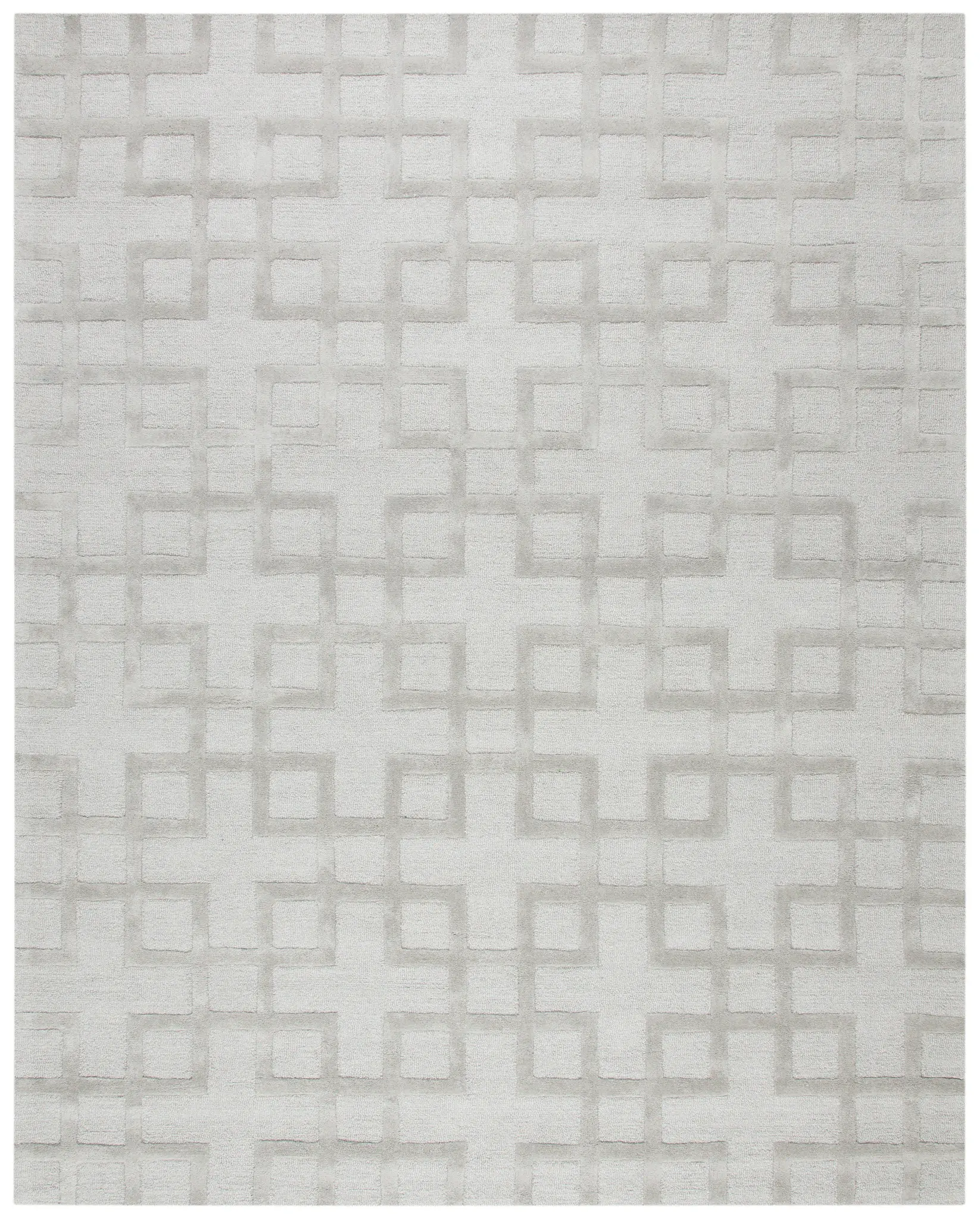 Impressions Interlocking Grid Hand-Loomed Wool Rug