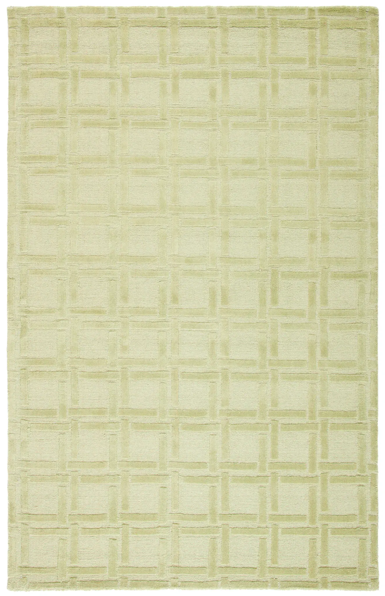Impressions Basketweave Grid Hand-Loomed Wool Rug