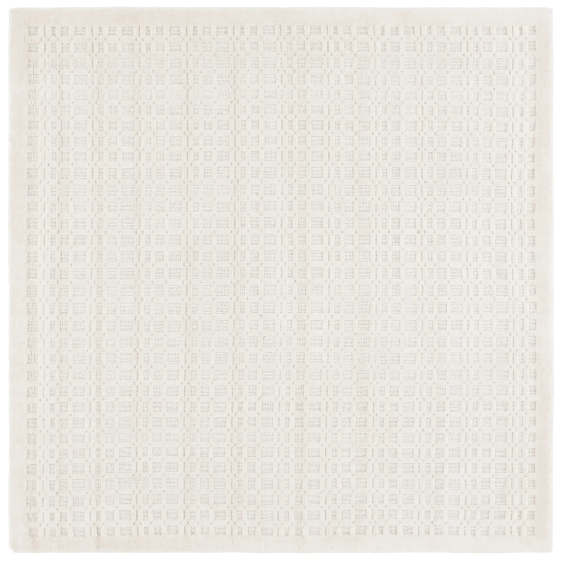 Impressions Textured Grid Hand-Loomed Wool Rug