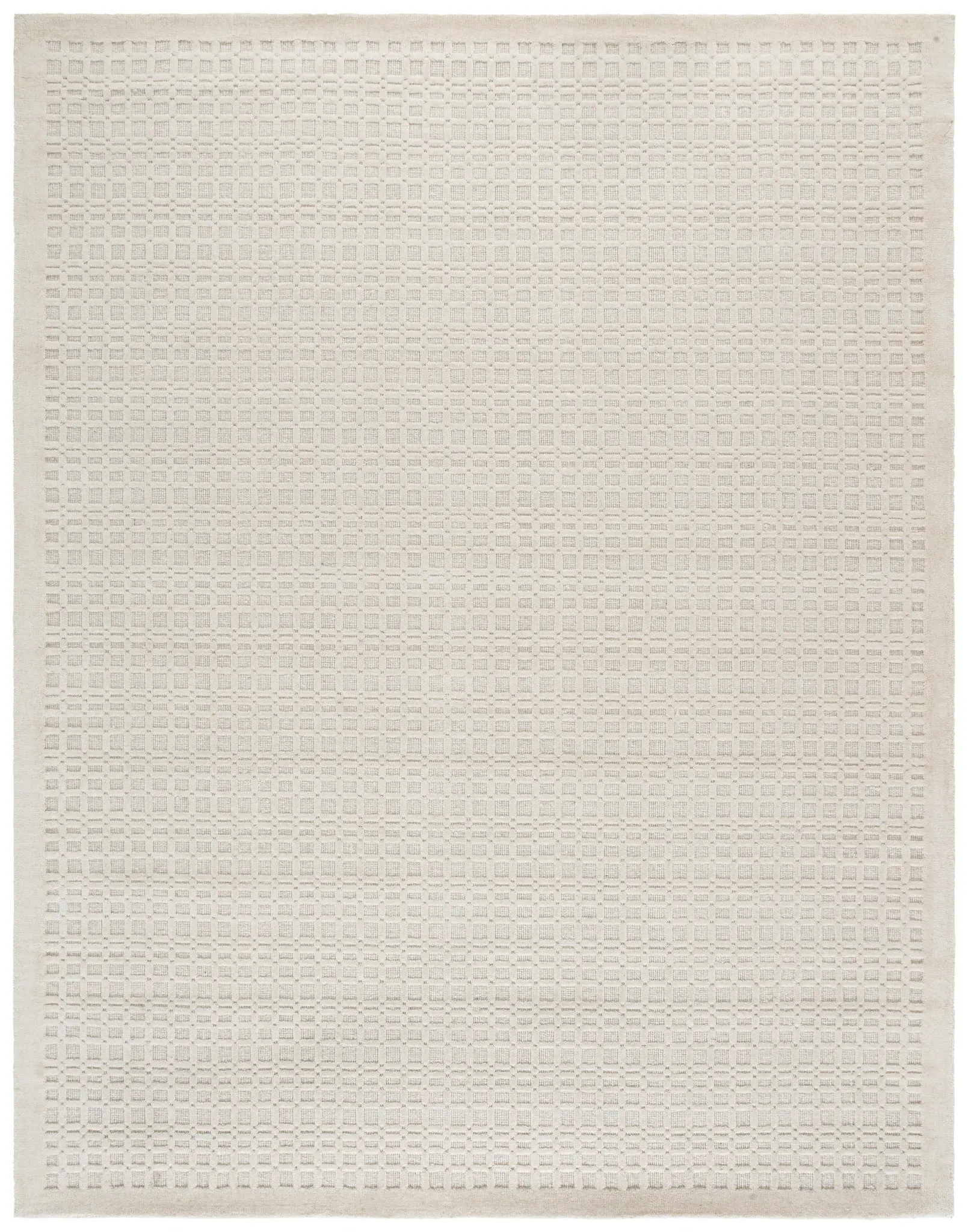 Impressions Textured Grid Hand-Loomed Wool Rug