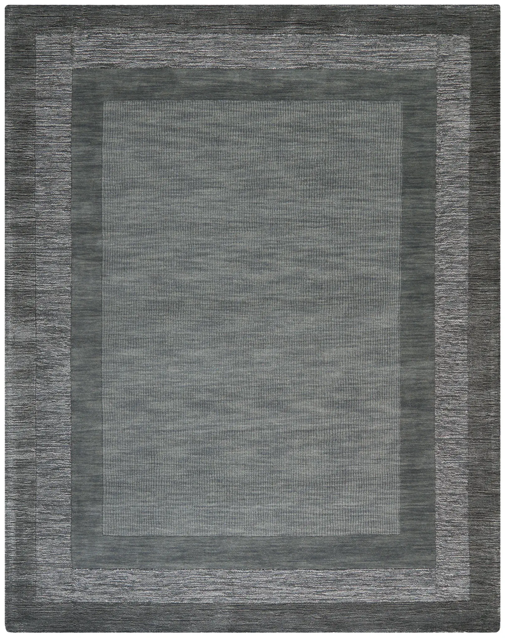 Impressions Bordered Hand-Loomed Wool Rug
