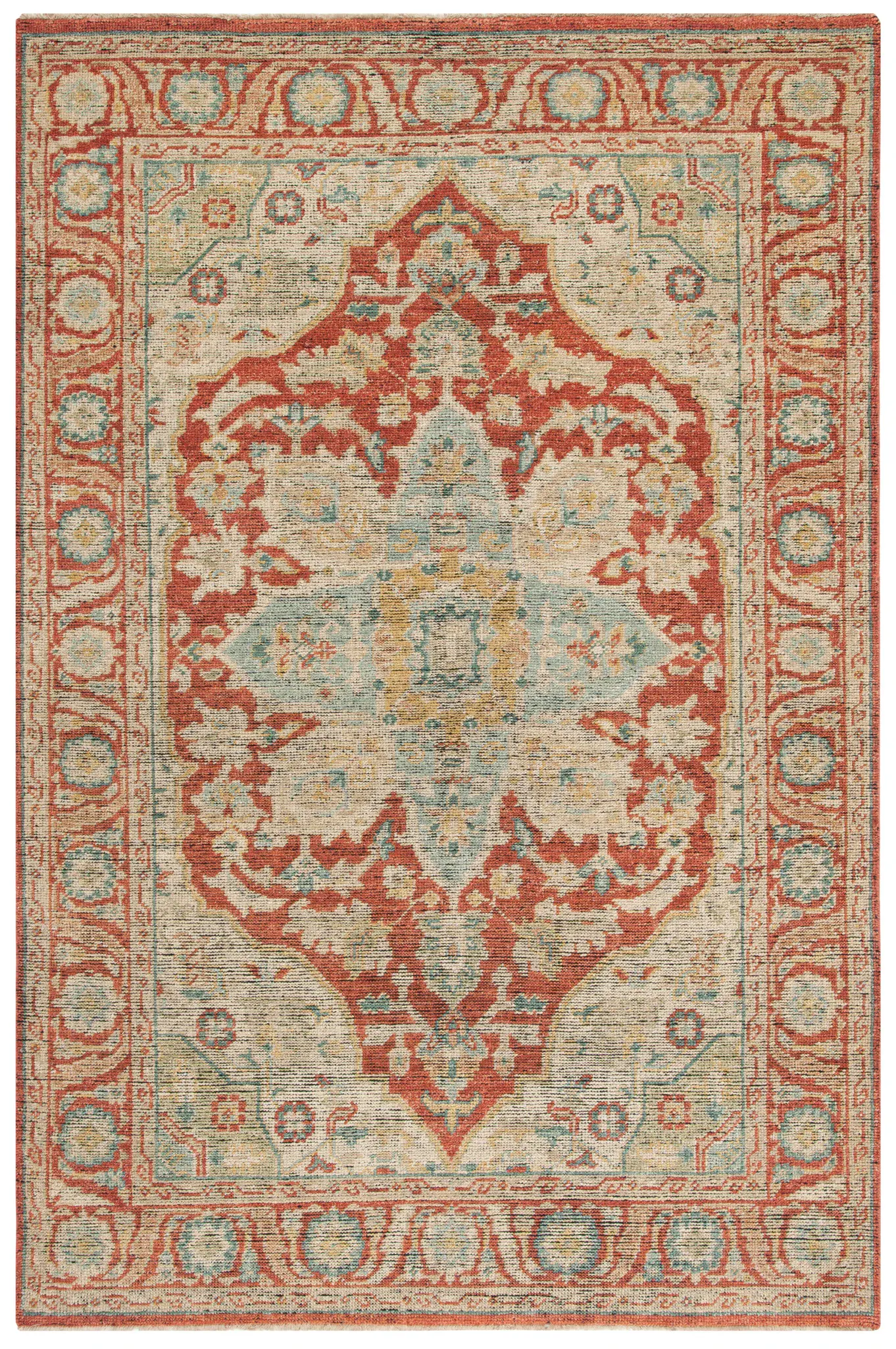 Izmir Faded Medallion Hand-Knotted Wool Rug