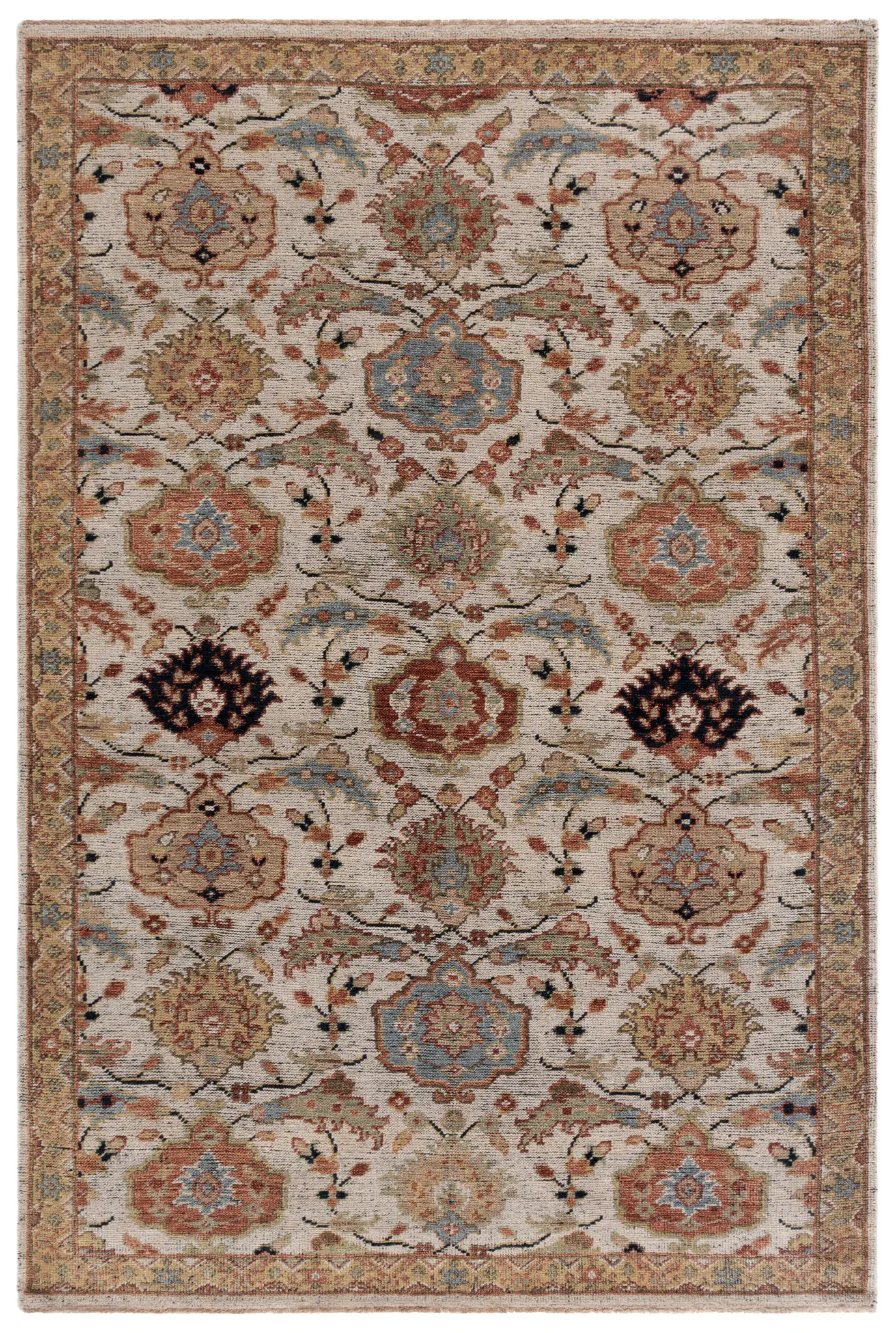 Izmir Allover Rosette Hand-Knotted Wool Rug